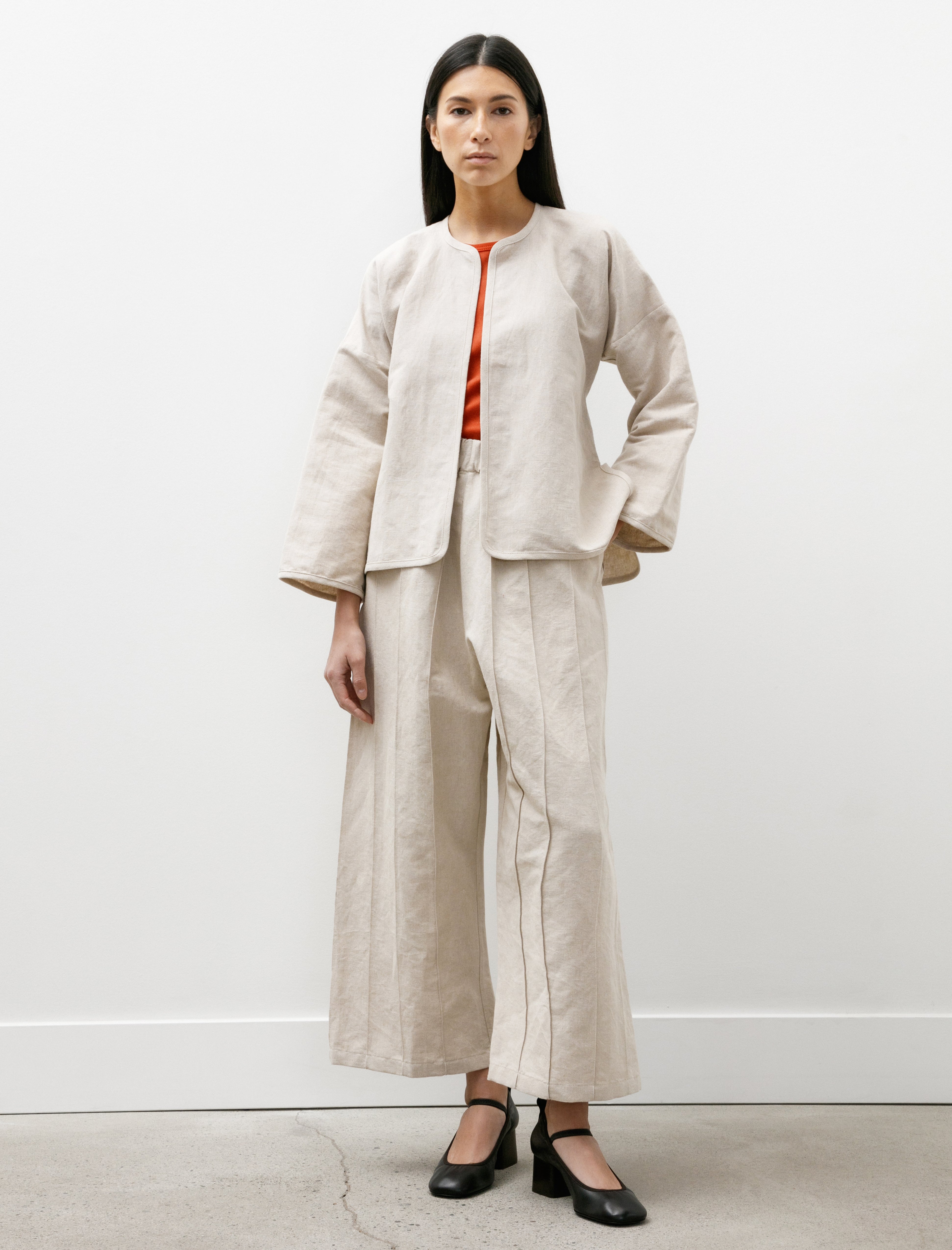 MAN-TLE W-R18 Shirt-7 Cross Cardigan Undyed Bamboo