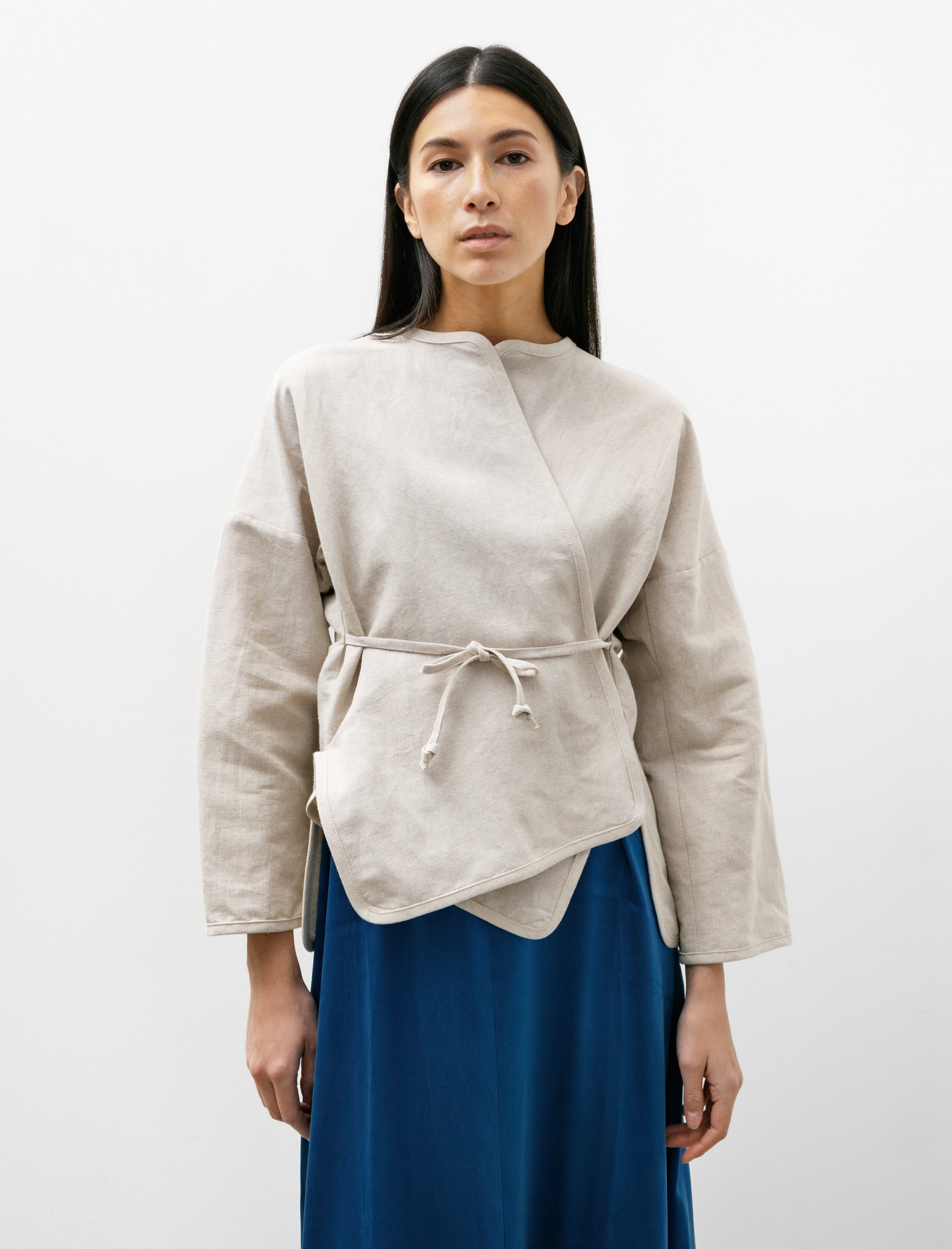 MAN-TLE W-R18 Shirt-7 Cross Cardigan Undyed Bamboo