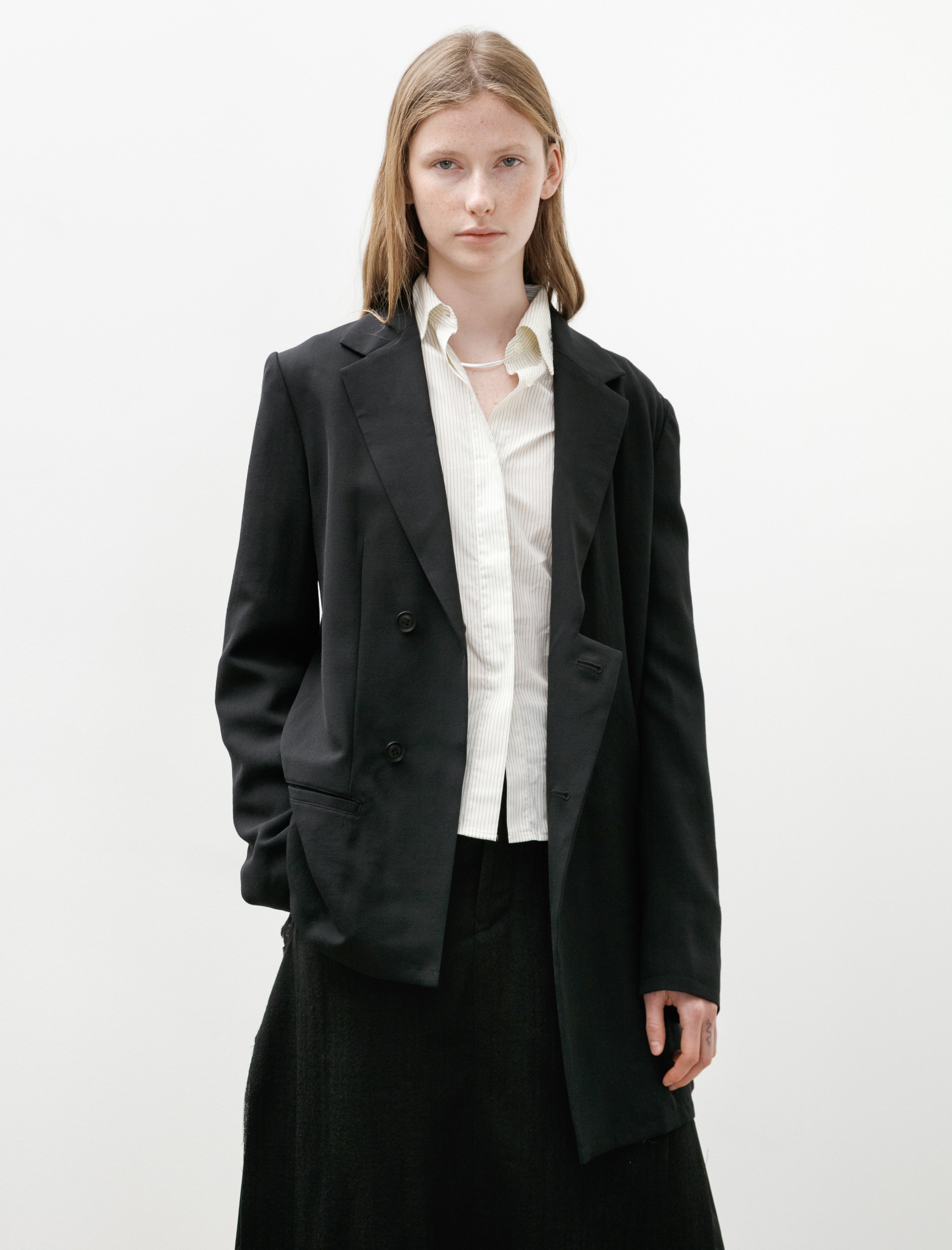 Y's by Yohji Yamamoto Asymmetrical Front Blazer Black