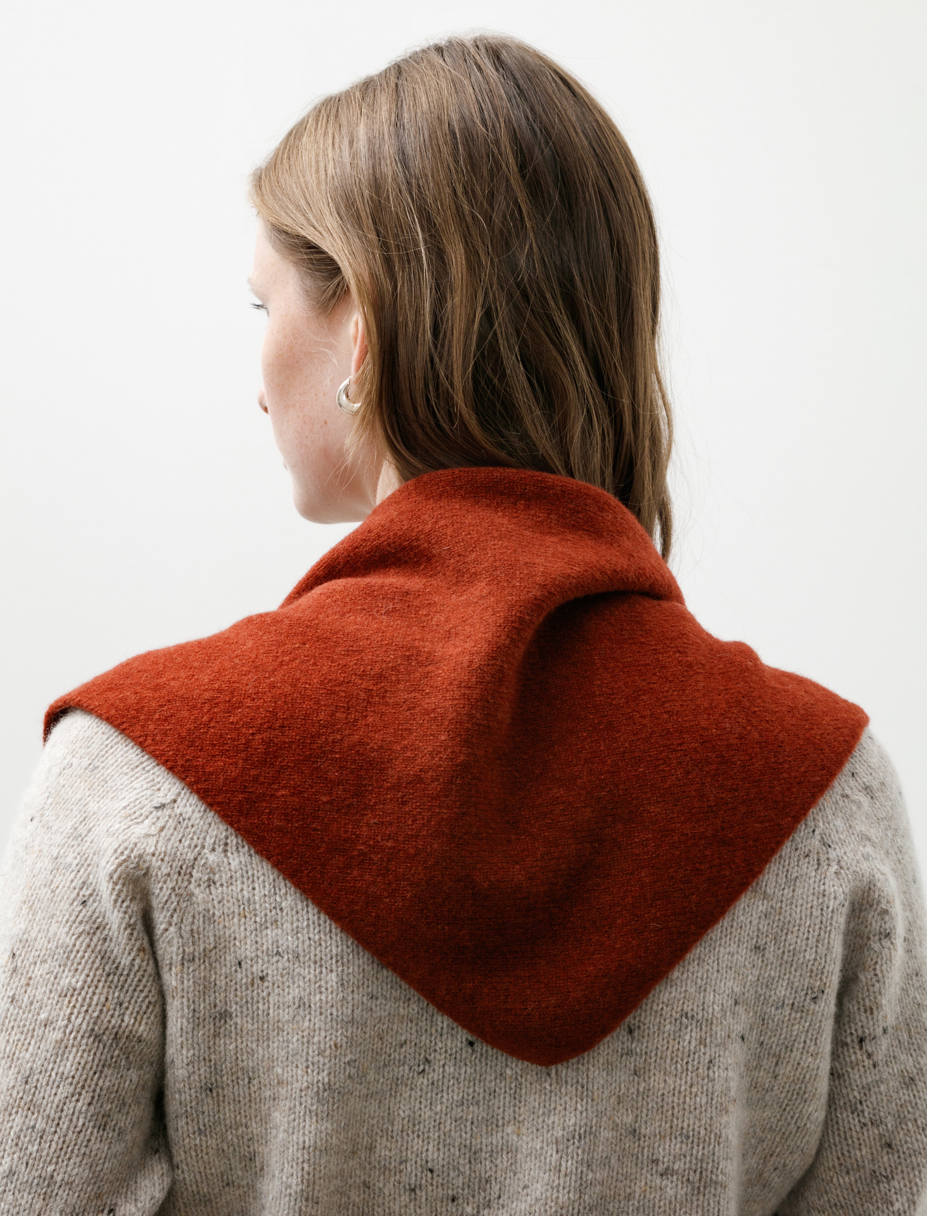 MHL Tipped Scout Scarf Lambswool Sienna Mahogany