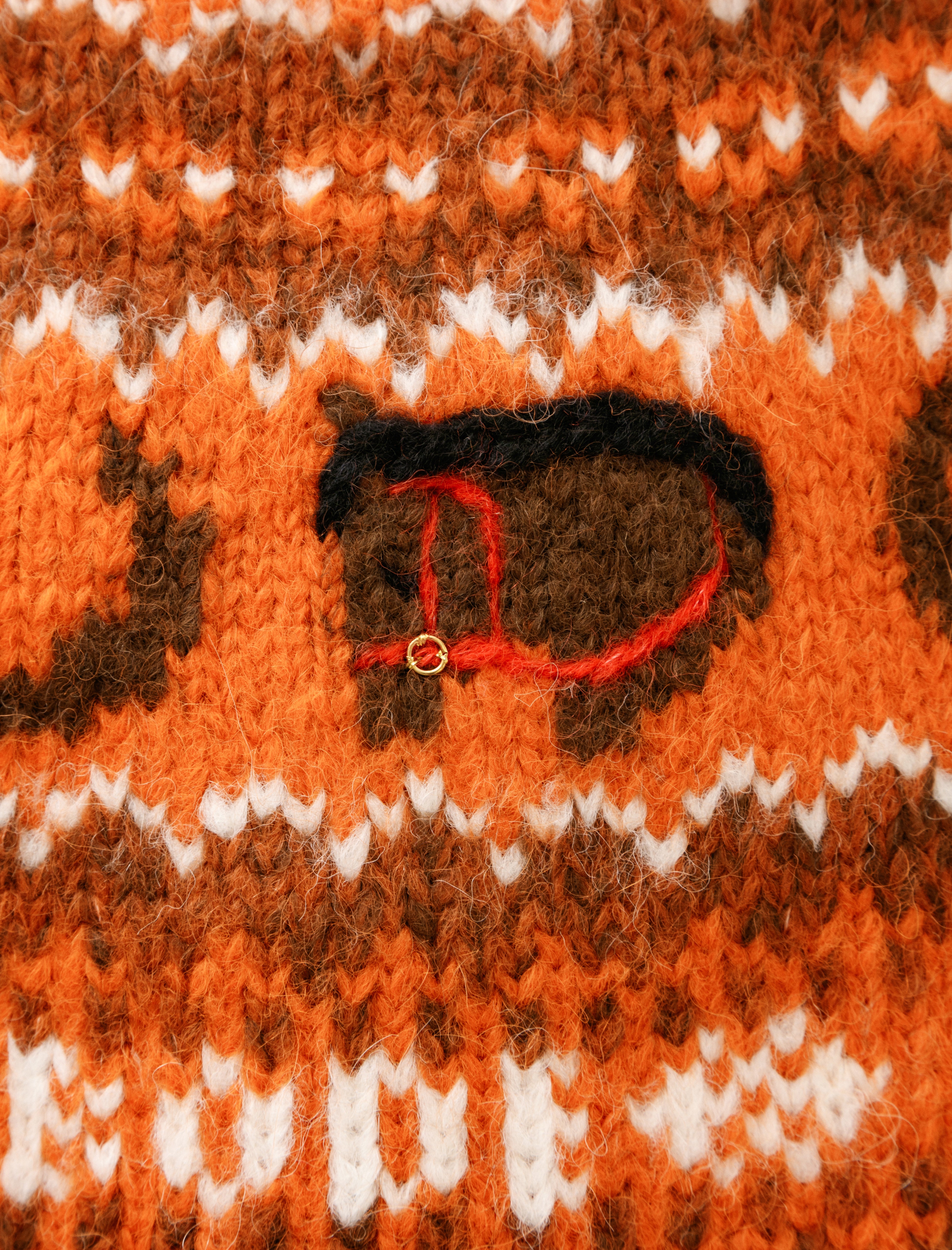 Bode Corral Sweater Orange Multi