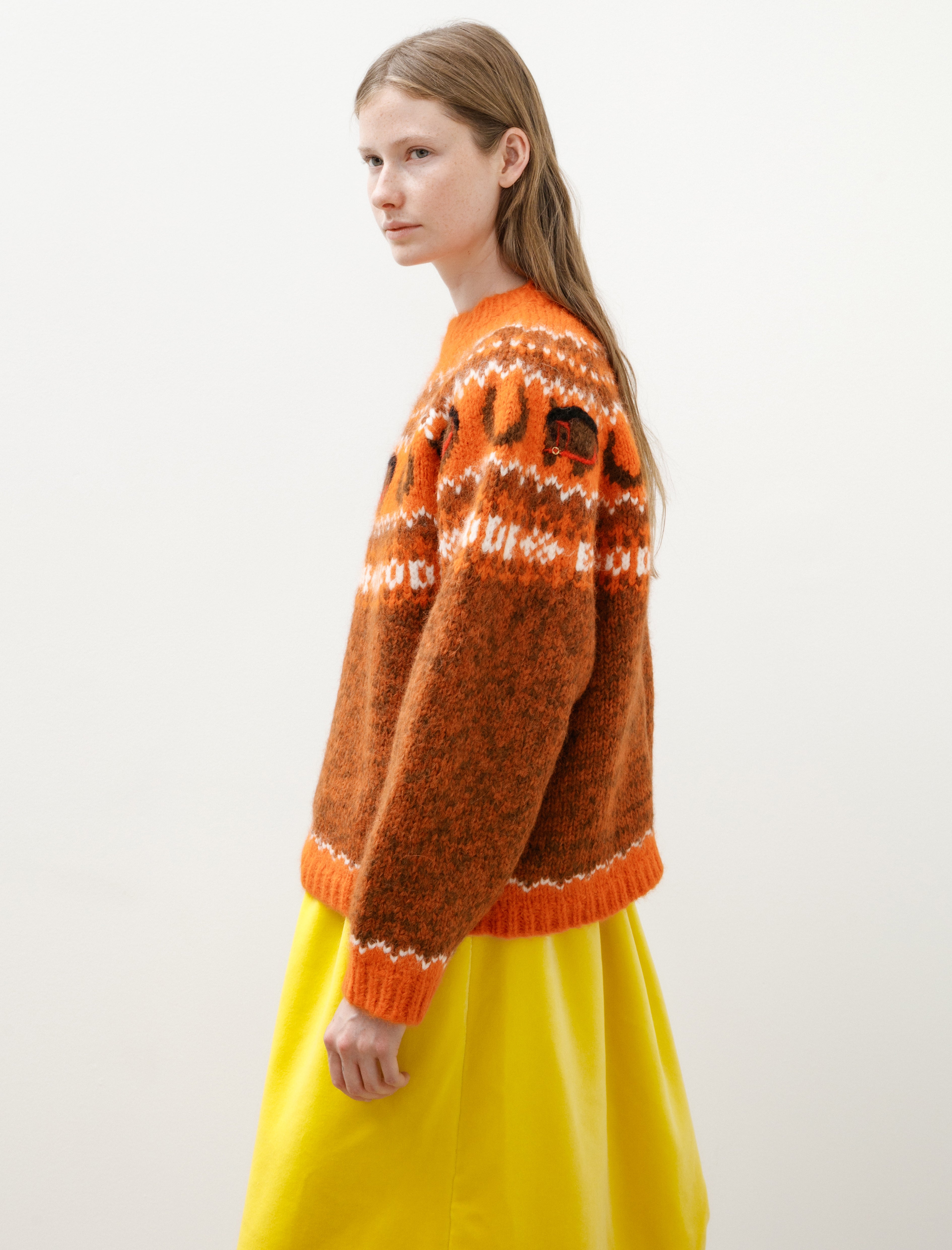Bode Corral Sweater Orange Multi