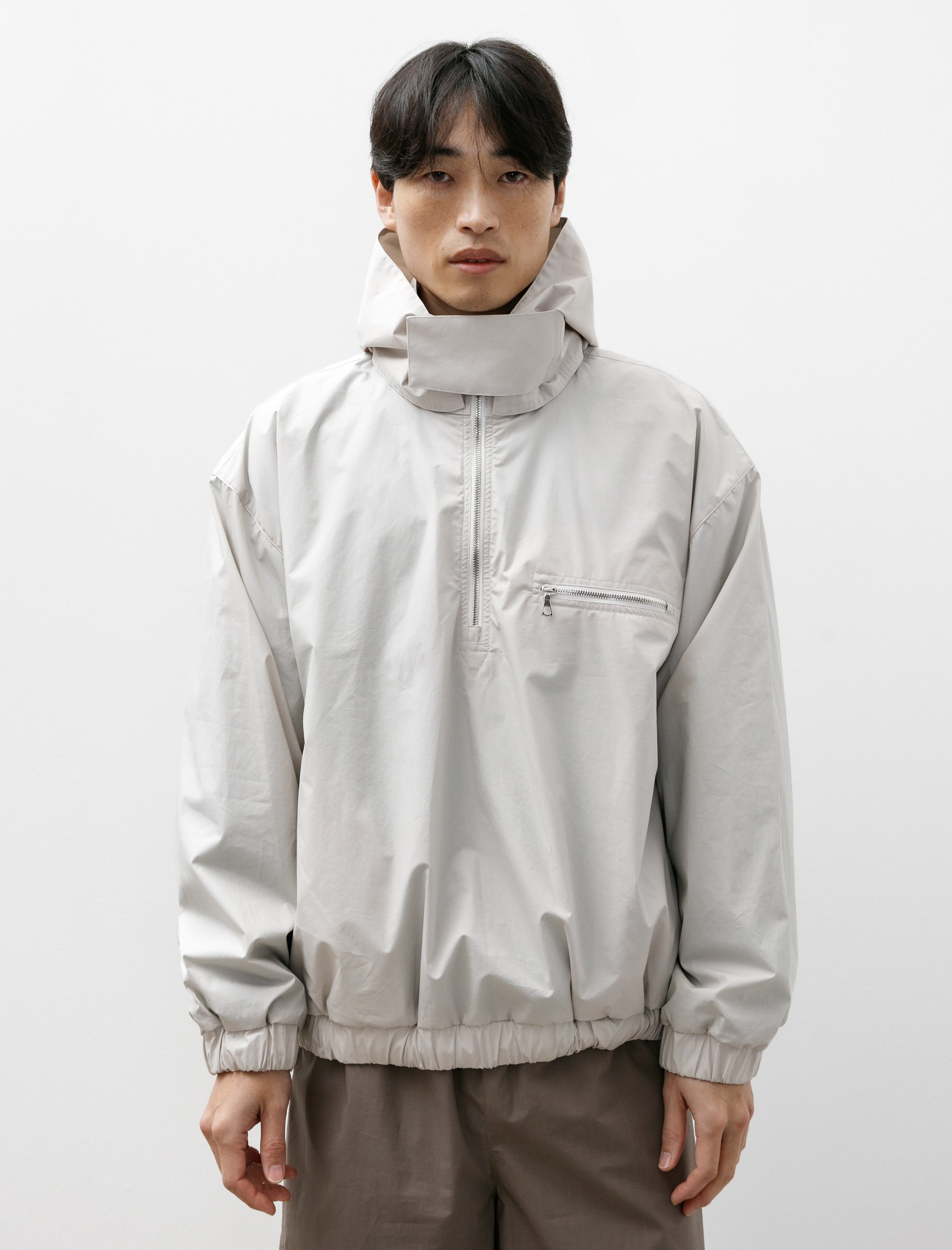 Rier Windbreaker Popline Waxed Chalk