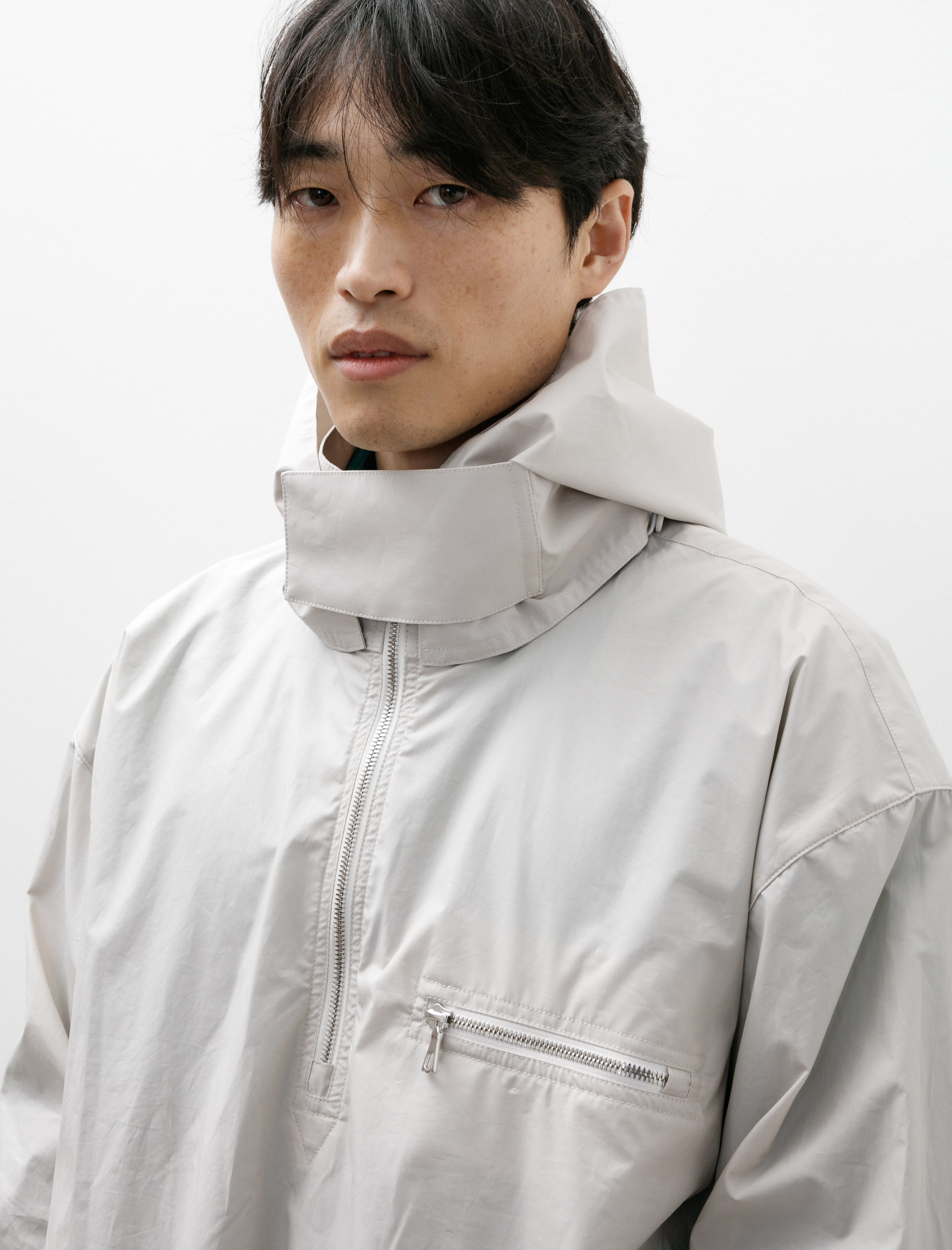 Rier Windbreaker Popline Waxed Chalk