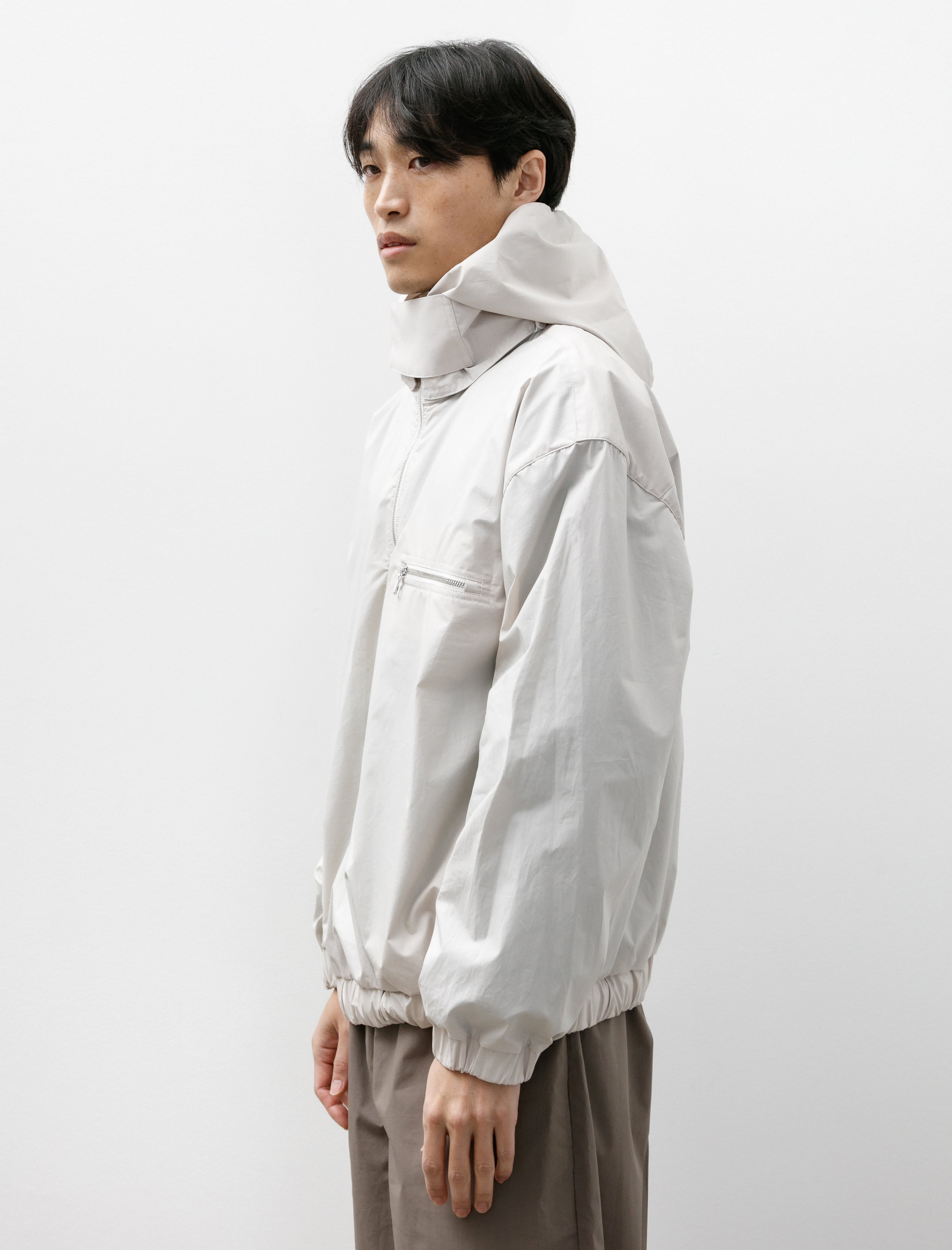 Rier Windbreaker Popline Waxed Chalk