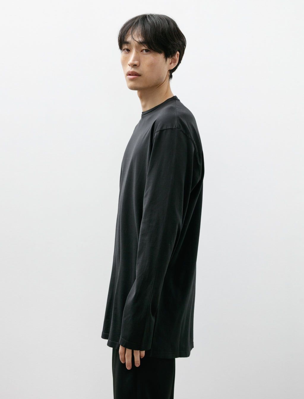 Y's RY JERSEY ROUND NECK LONG SLEEVE T 黒 Rier T-Shirt Roundneck Black Jersey – Neighbour