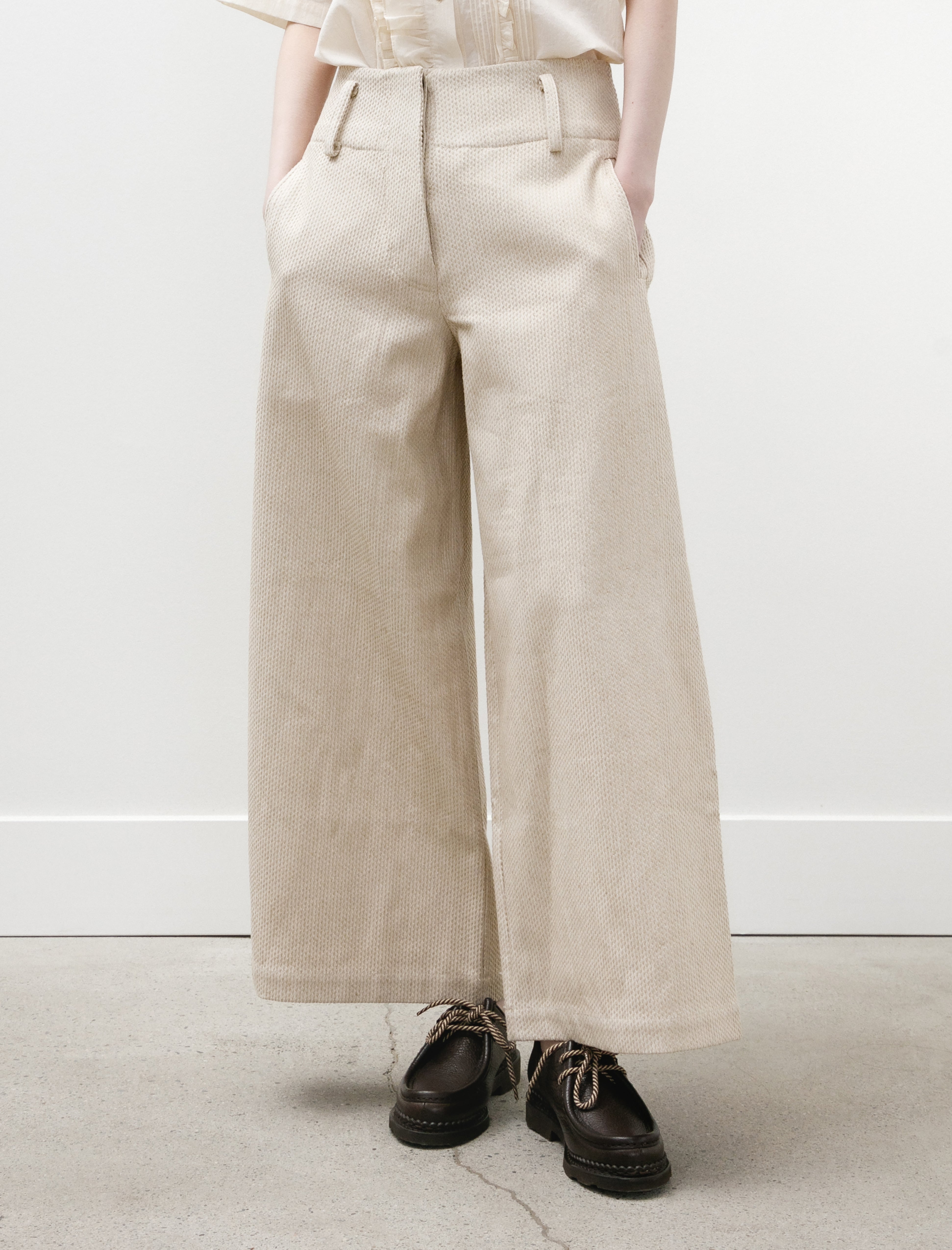 Cawley Grace Trouser Japanese Stitch Natural