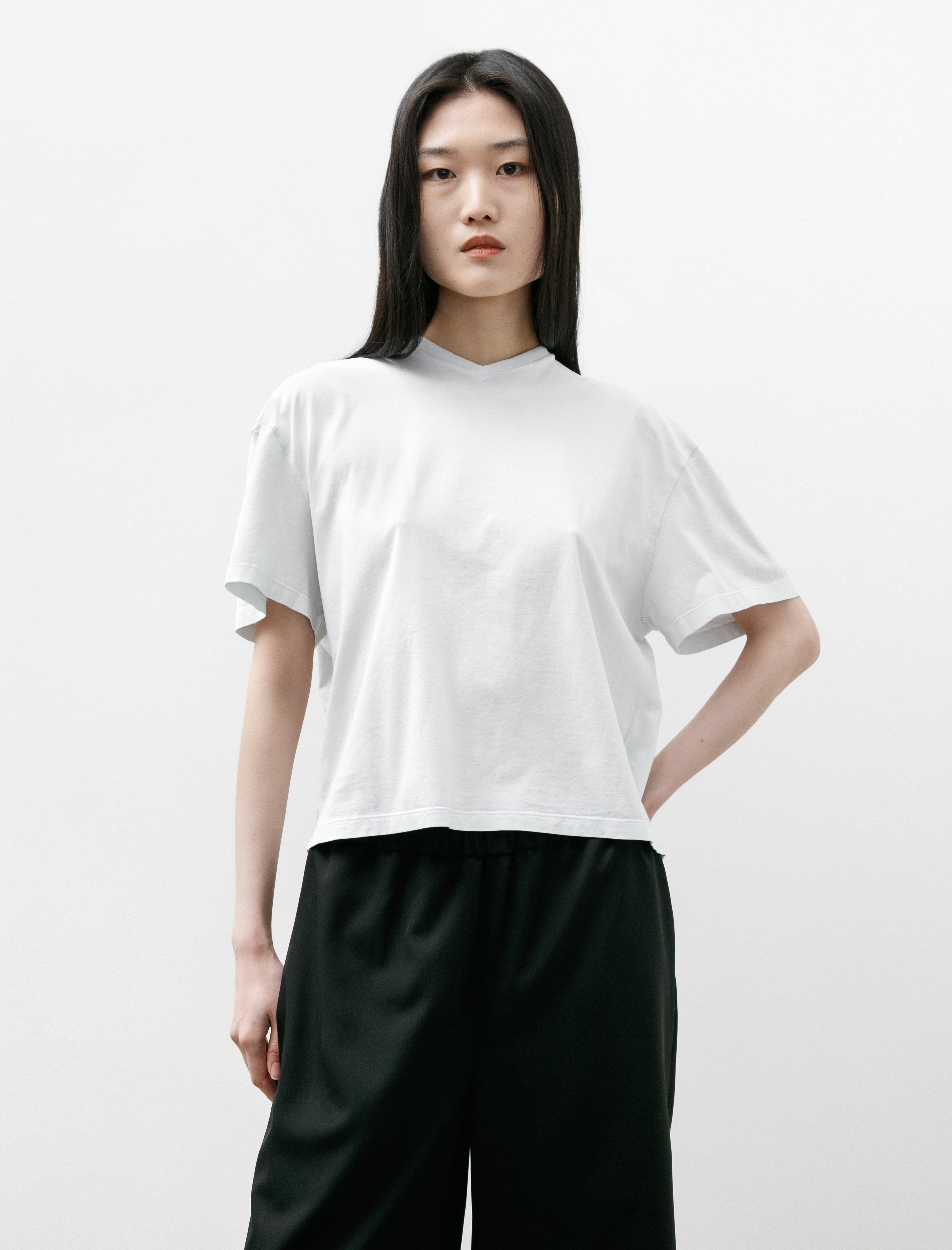 Rier V-Neck T-Shirt Short Sleeve Perle Jersey