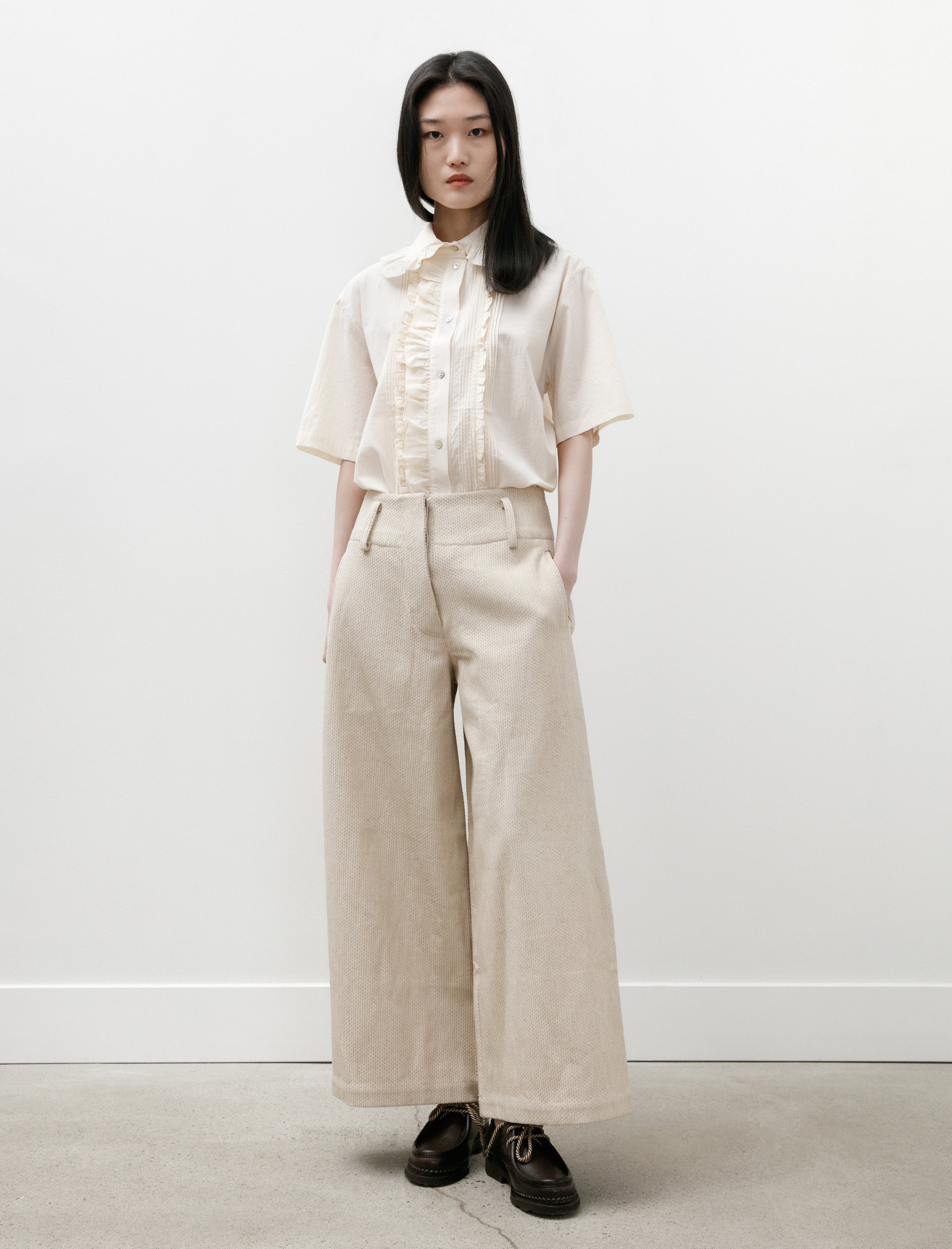 Cawley Grace Trouser Japanese Stitch Natural