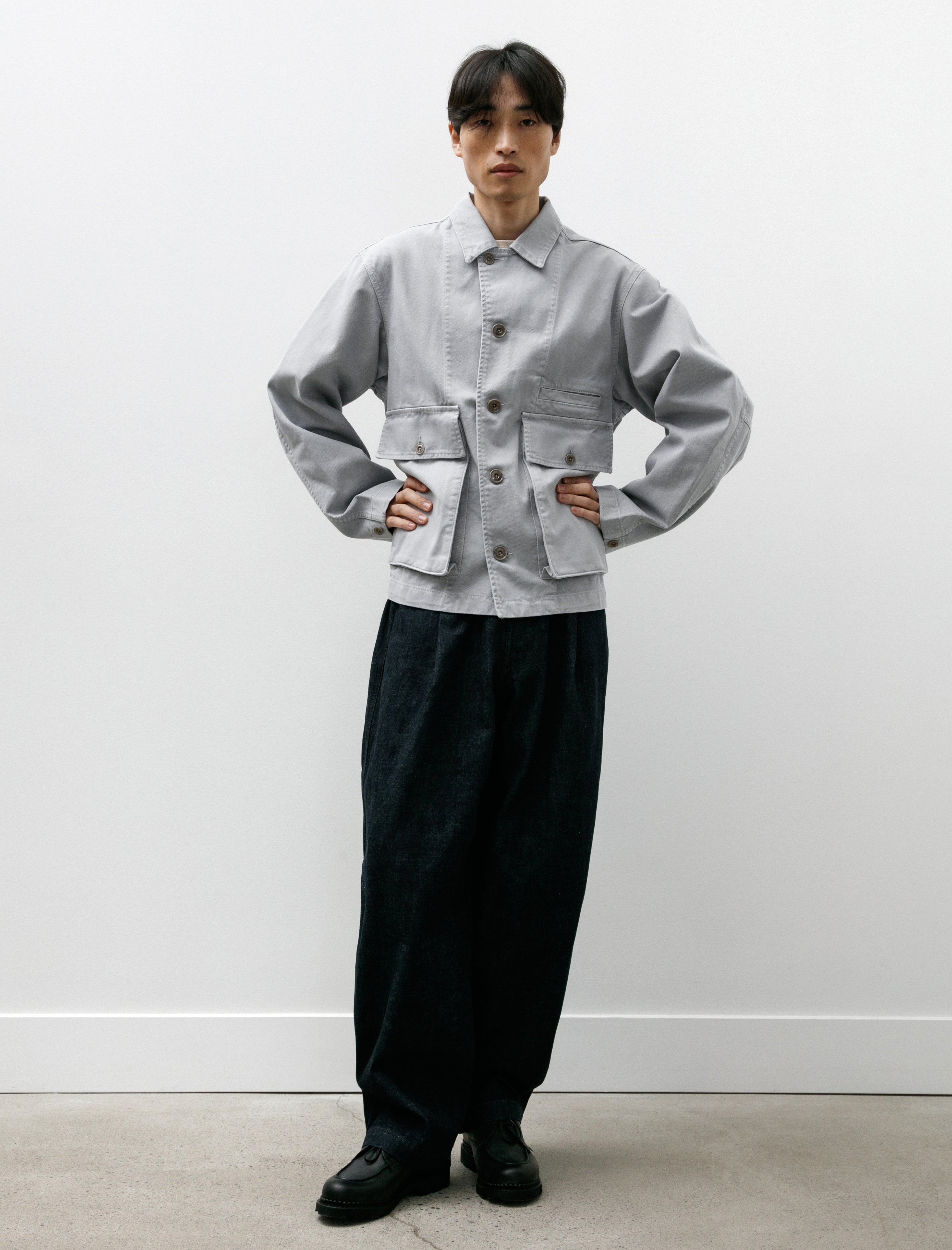 Lemaire Pleated Workwear Pants Denim Indigo