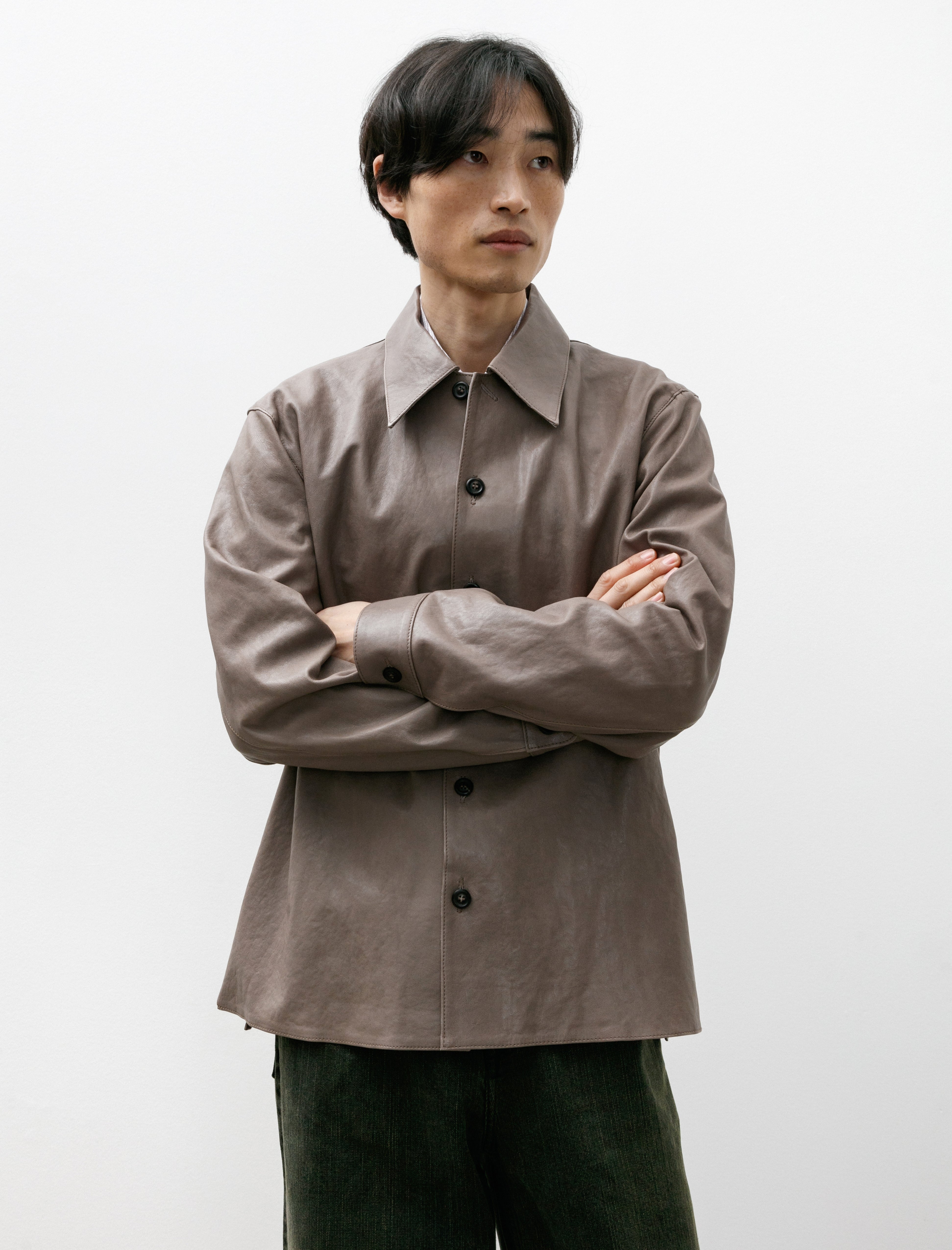 Our Legacy Welding Shirt 70s Grey Velvet Lamb Skin