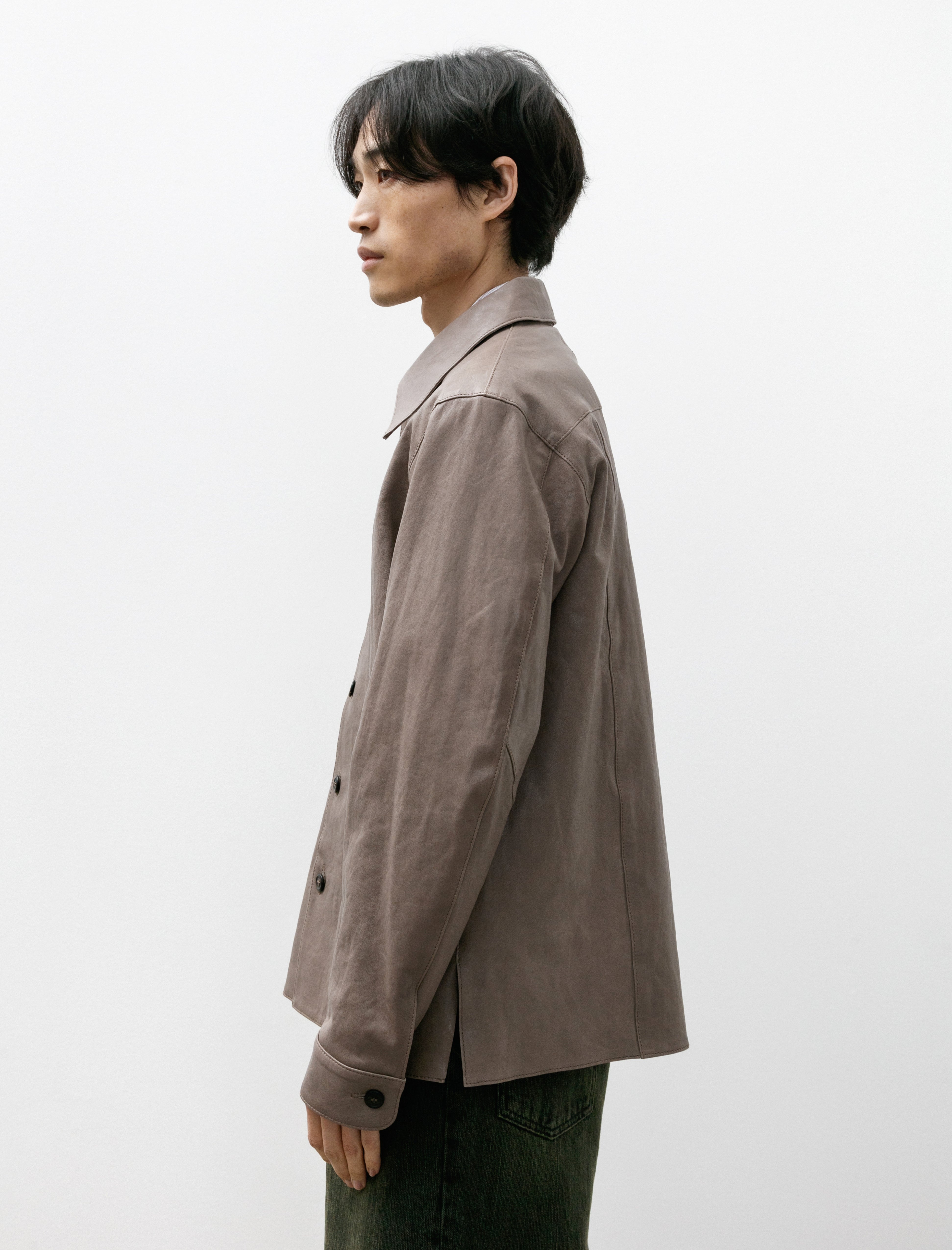 Our Legacy Welding Shirt 70s Grey Velvet Lamb Skin