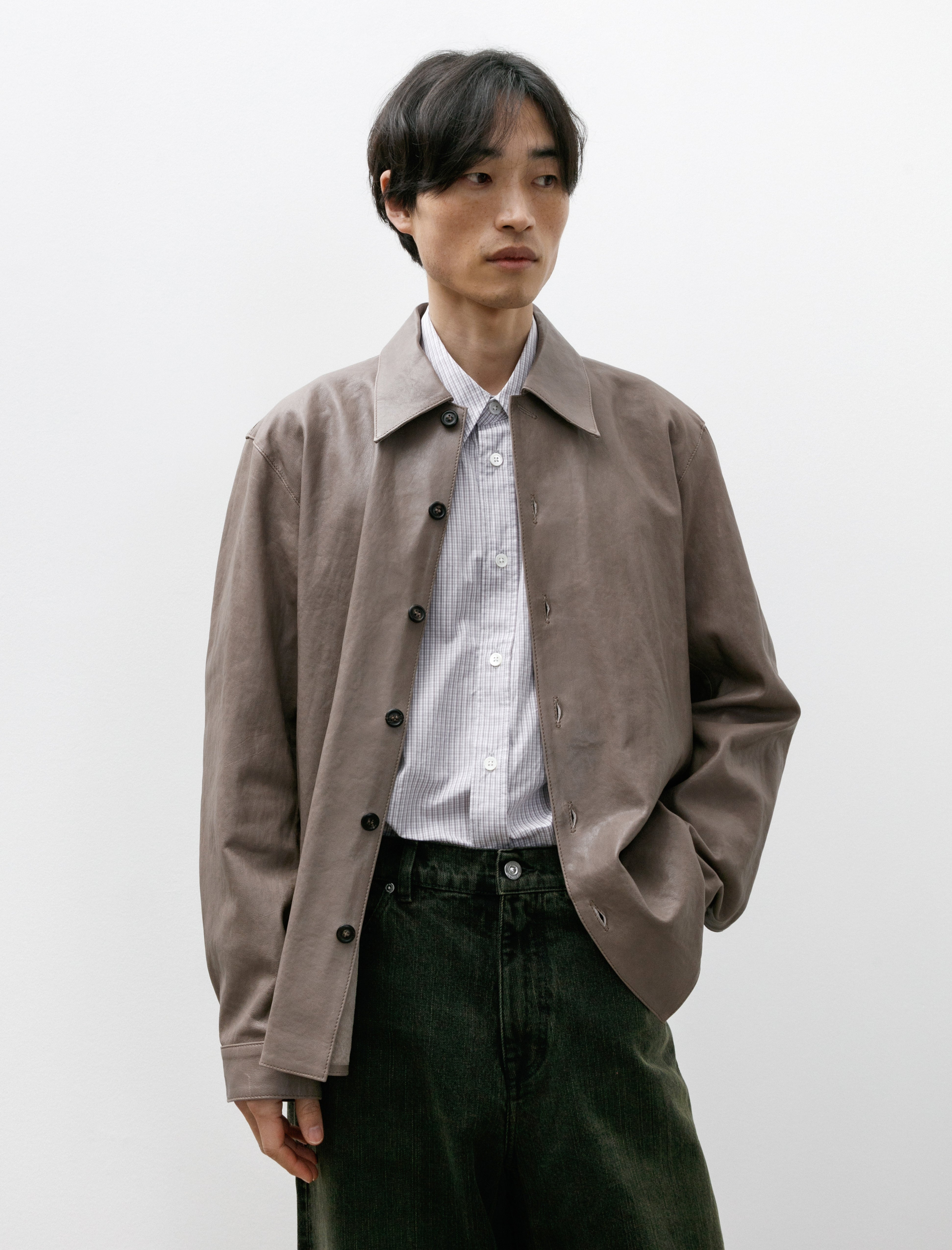 Our Legacy Welding Shirt 70s Grey Velvet Lamb Skin