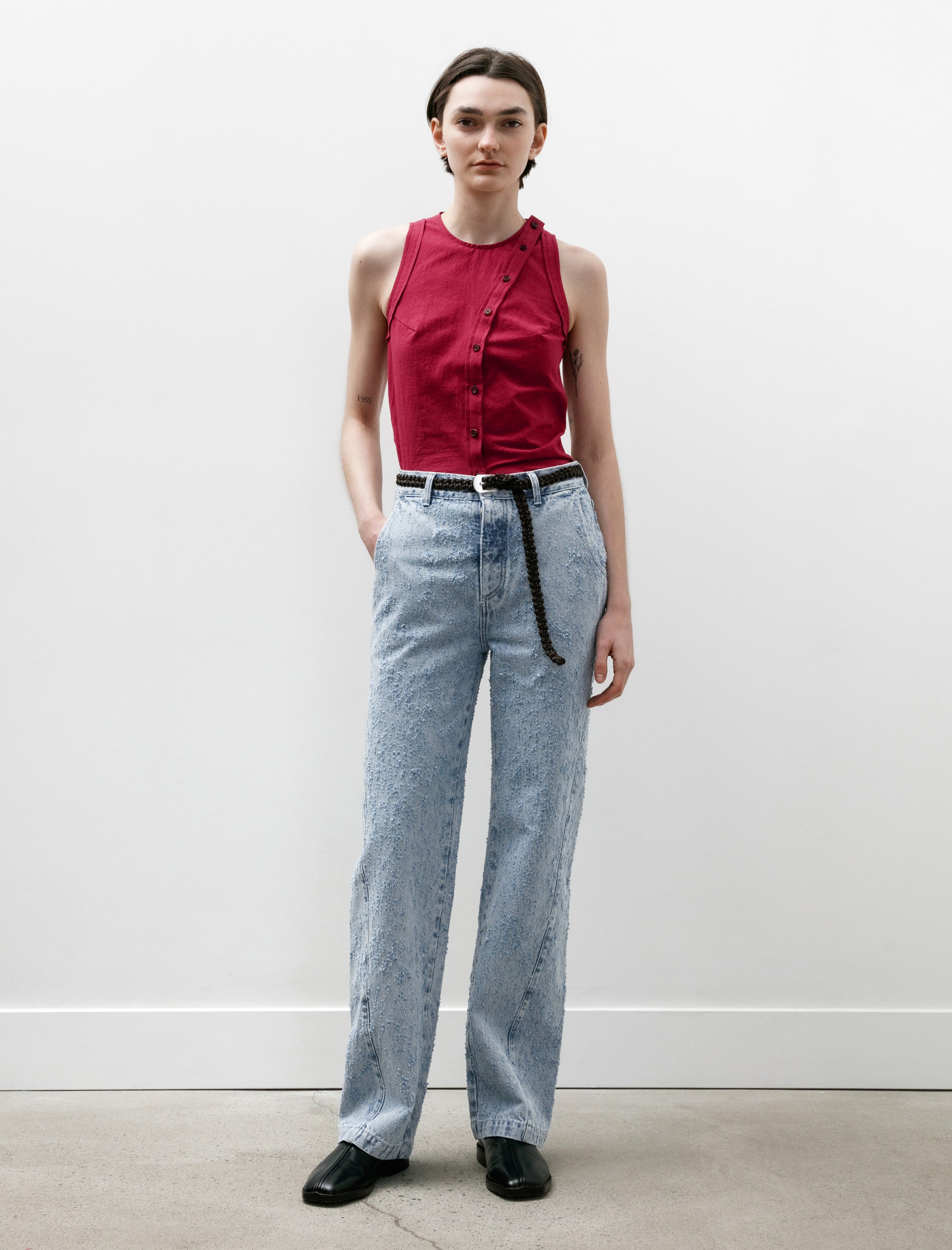 mfpen Womens Twisted Seam Jeans Light Blue Punch Out