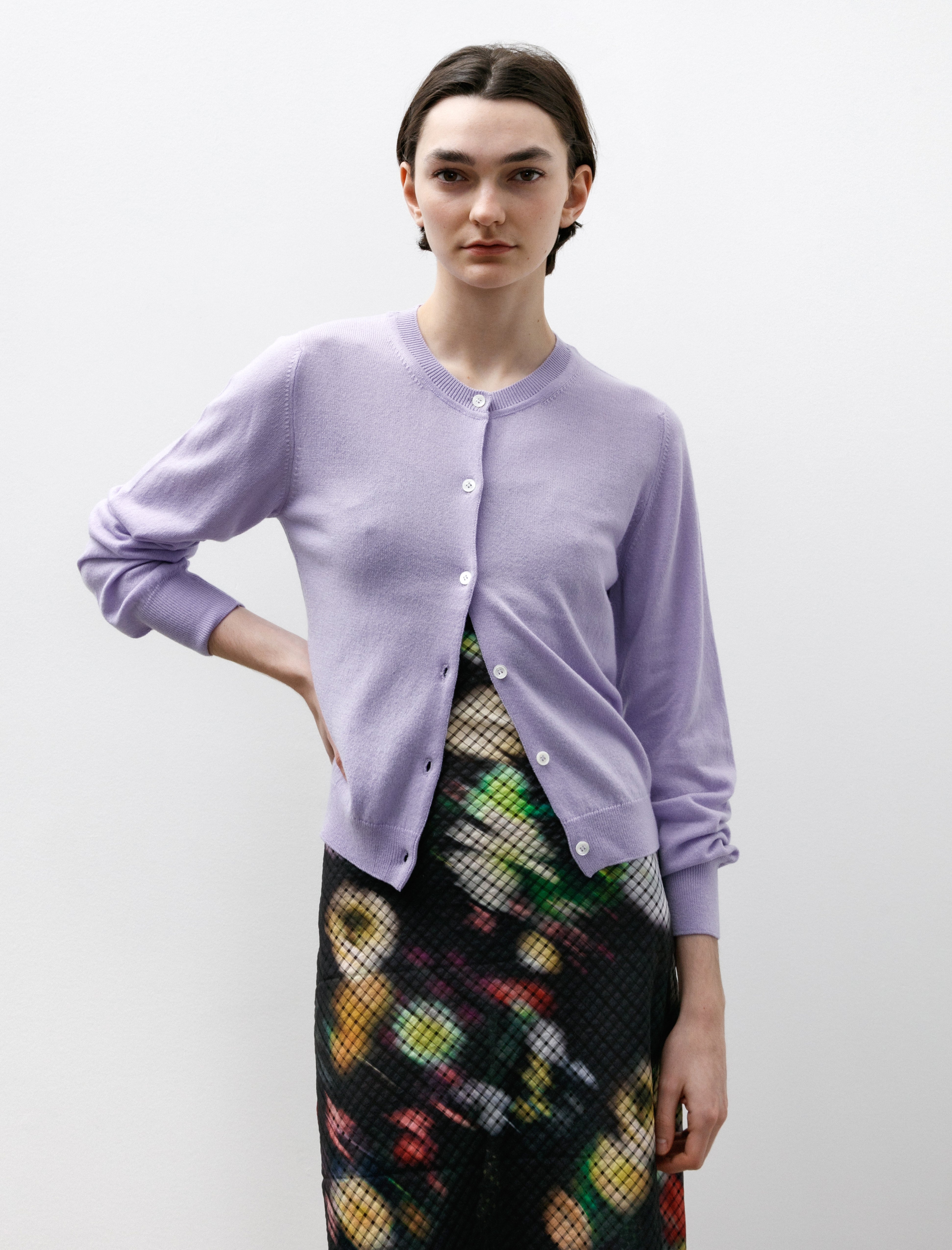 & Daughter Enya Cardigan Cotton Cashmere Lilac