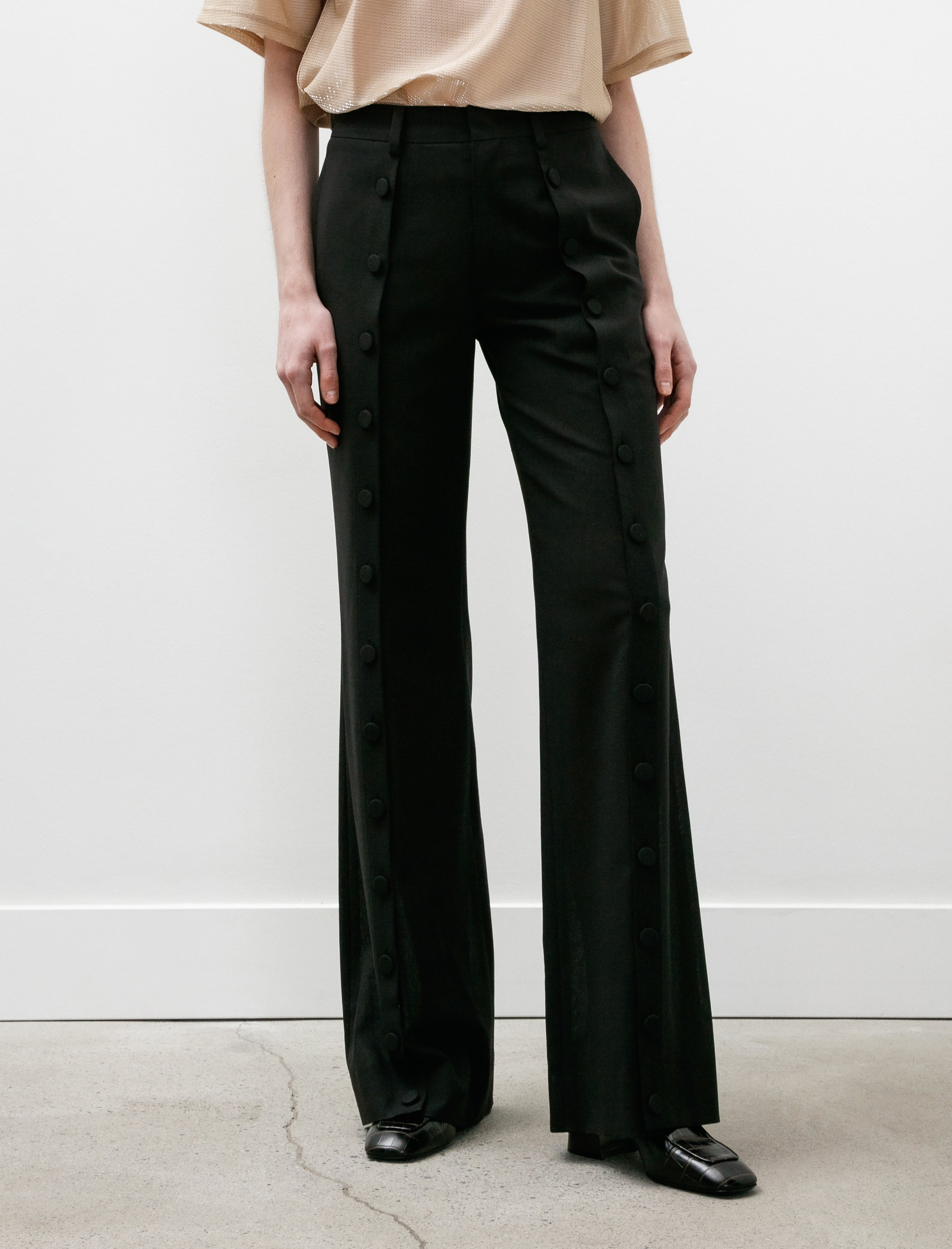 Kanako Sakai Buttoned Trousers Black