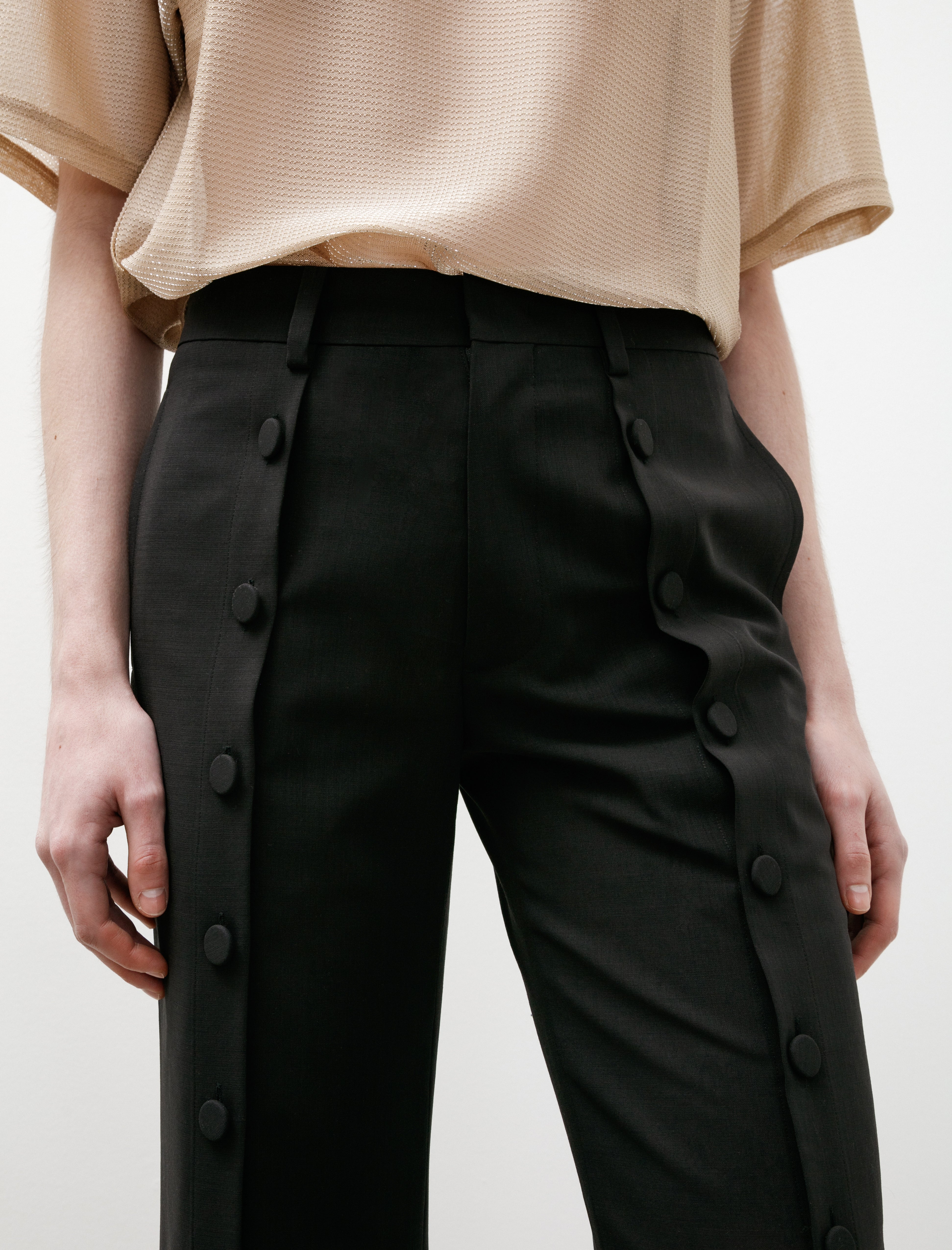 Kanako Sakai Buttoned Trousers Black