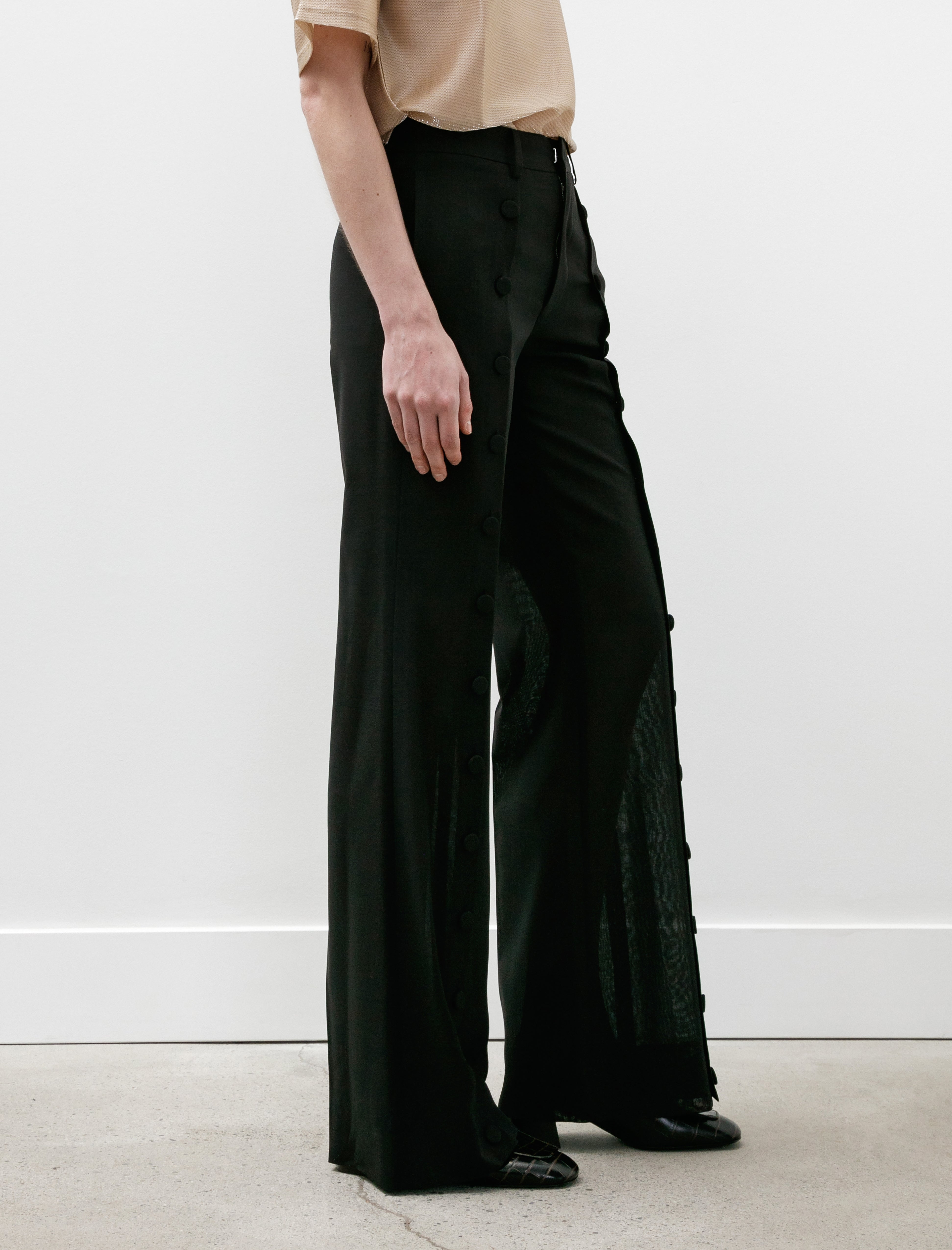 Kanako Sakai Buttoned Trousers Black