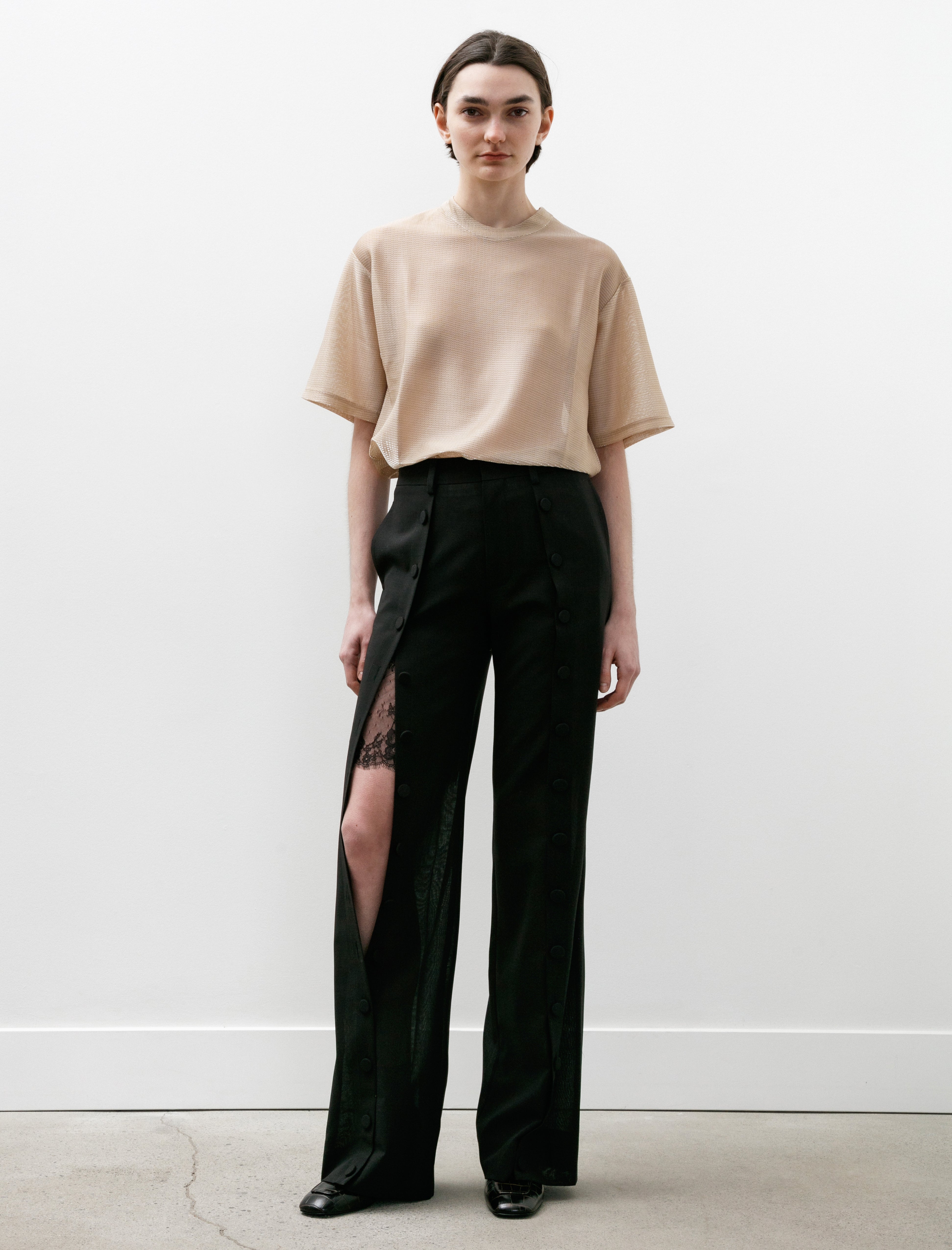 Kanako Sakai Buttoned Trousers Black