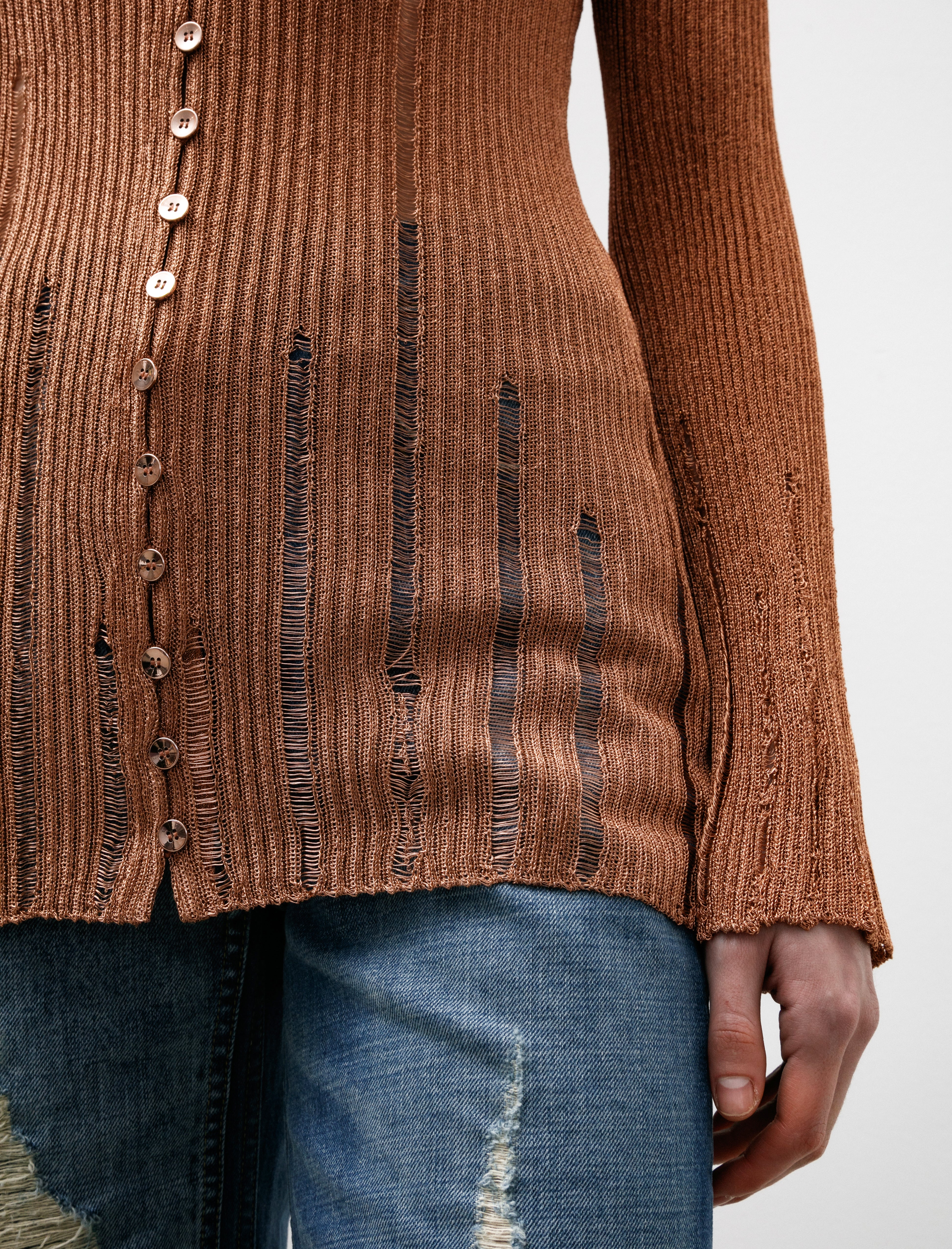 Kanako Sakai Metallic Cardigan Copper