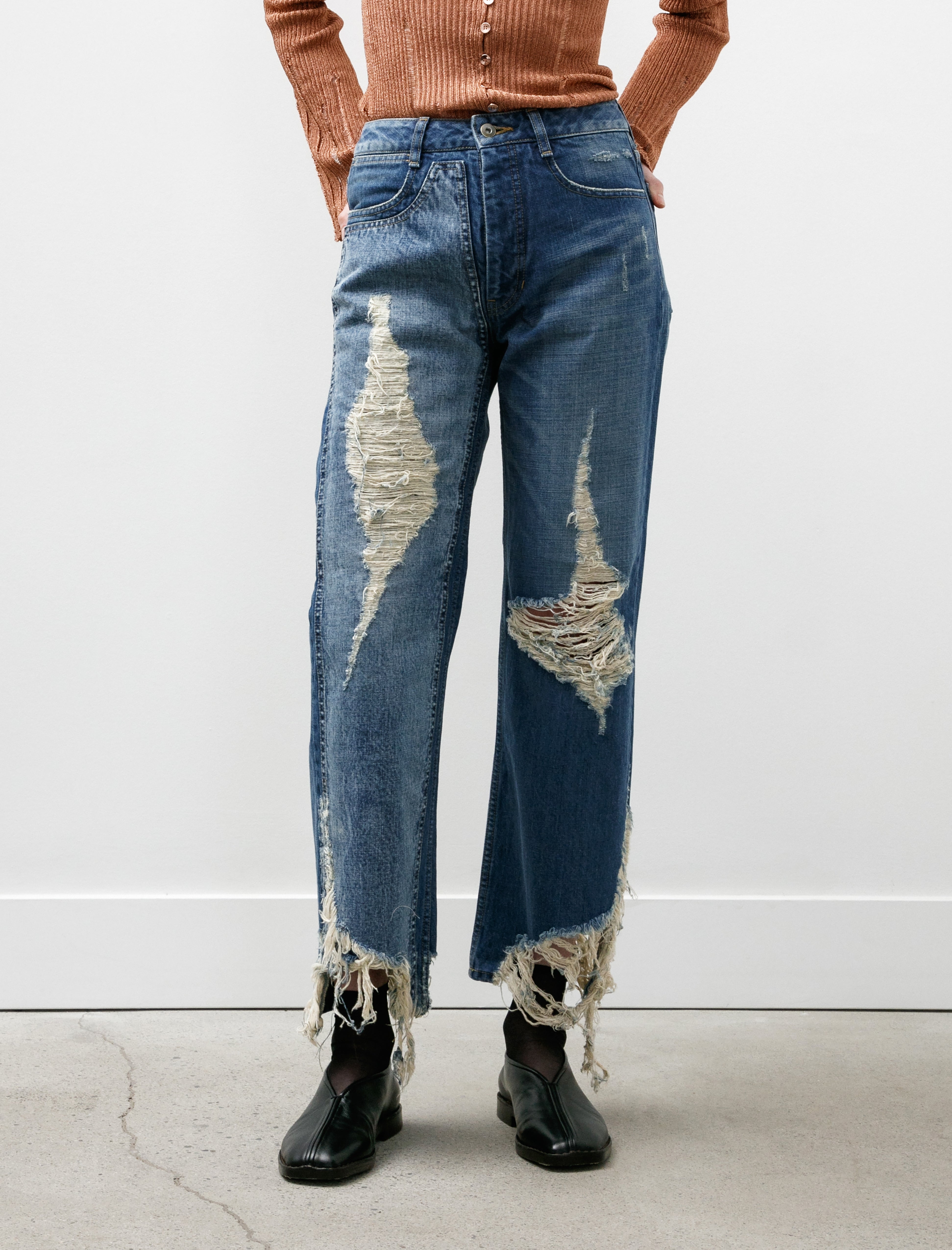 Kanako Sakai Ripped Jeans Indigo