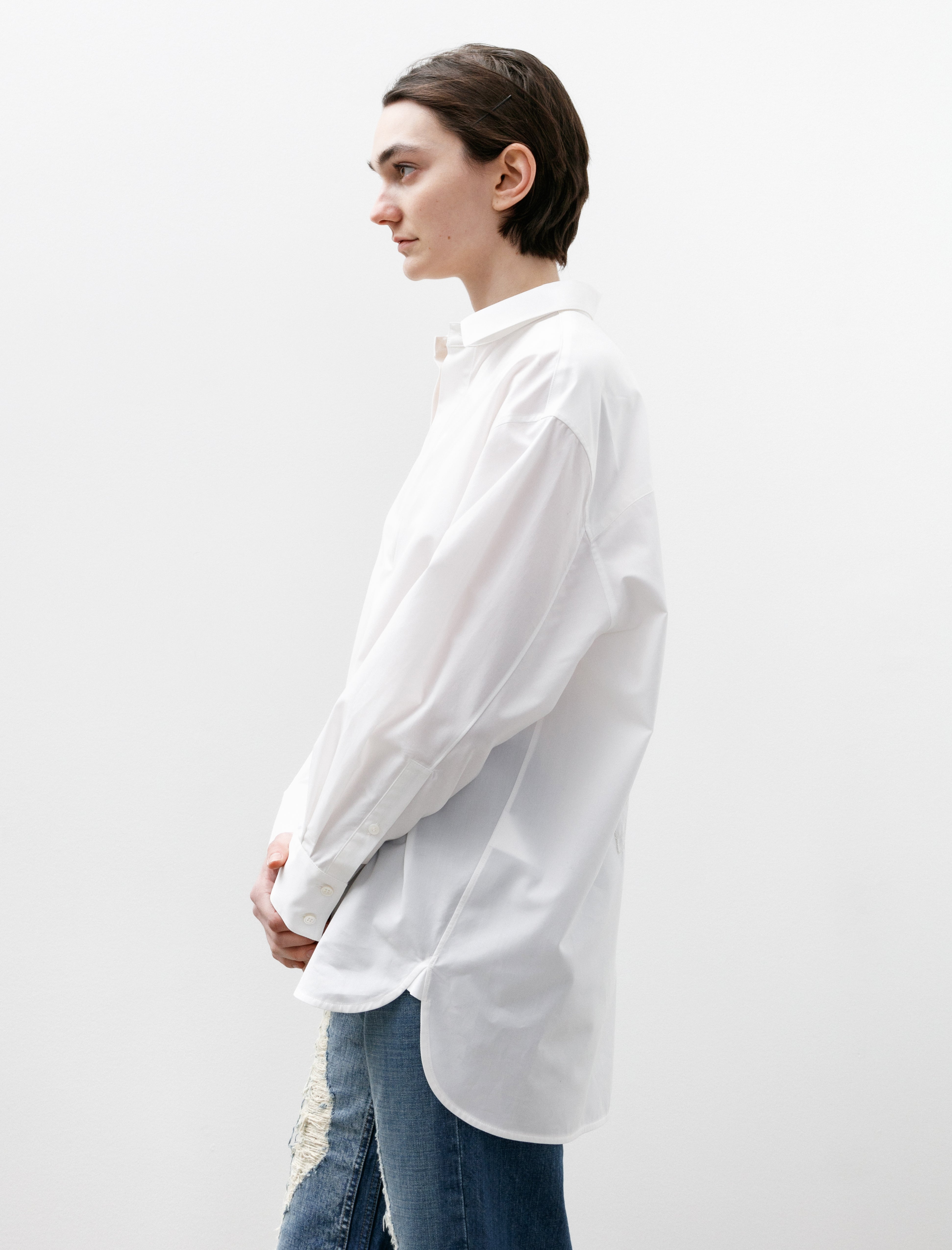 Kanako Sakai Japanese Embroidered Cotton Shirt White