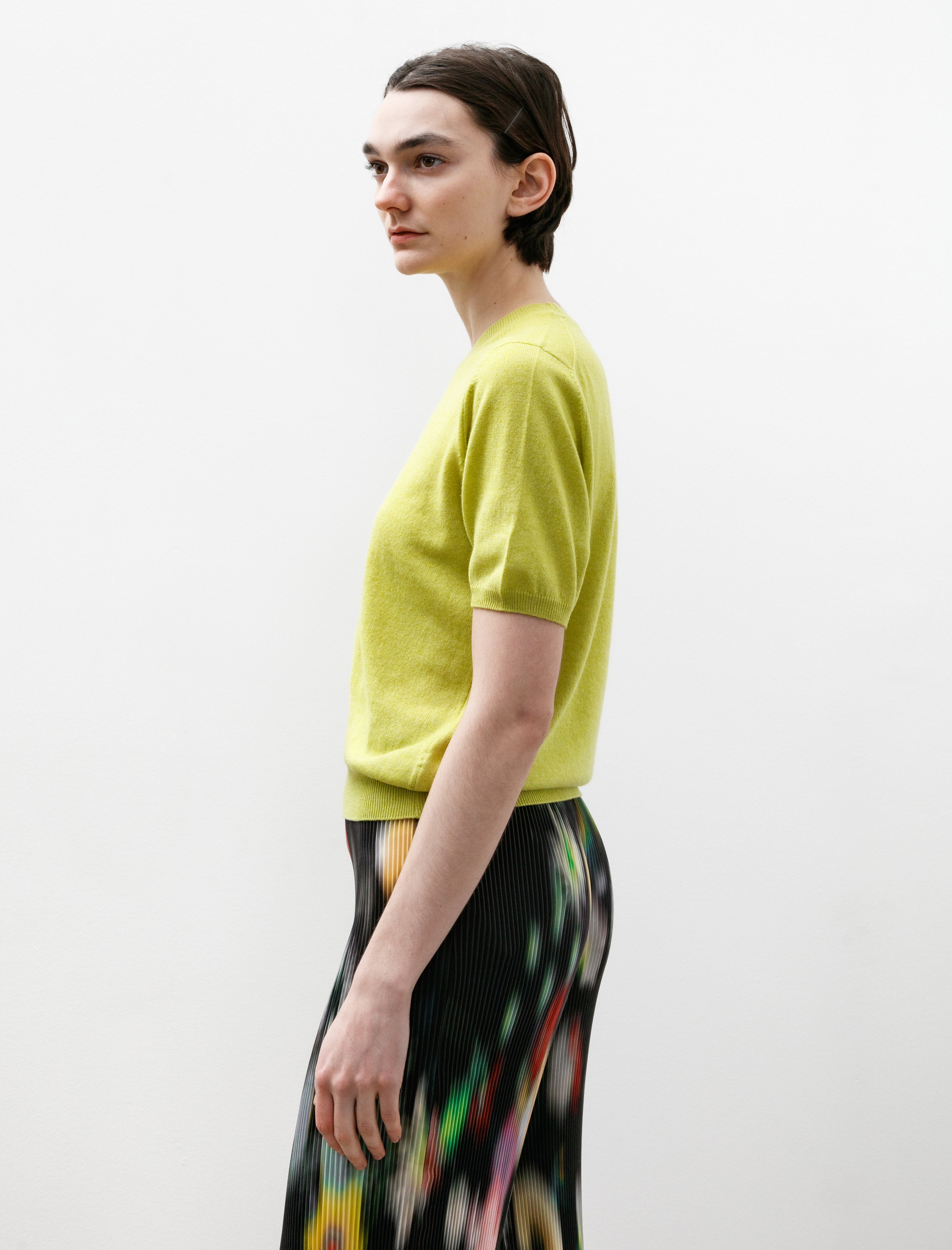 & Daughter Emer T-Shirt Cotton Cashmere Lime Green