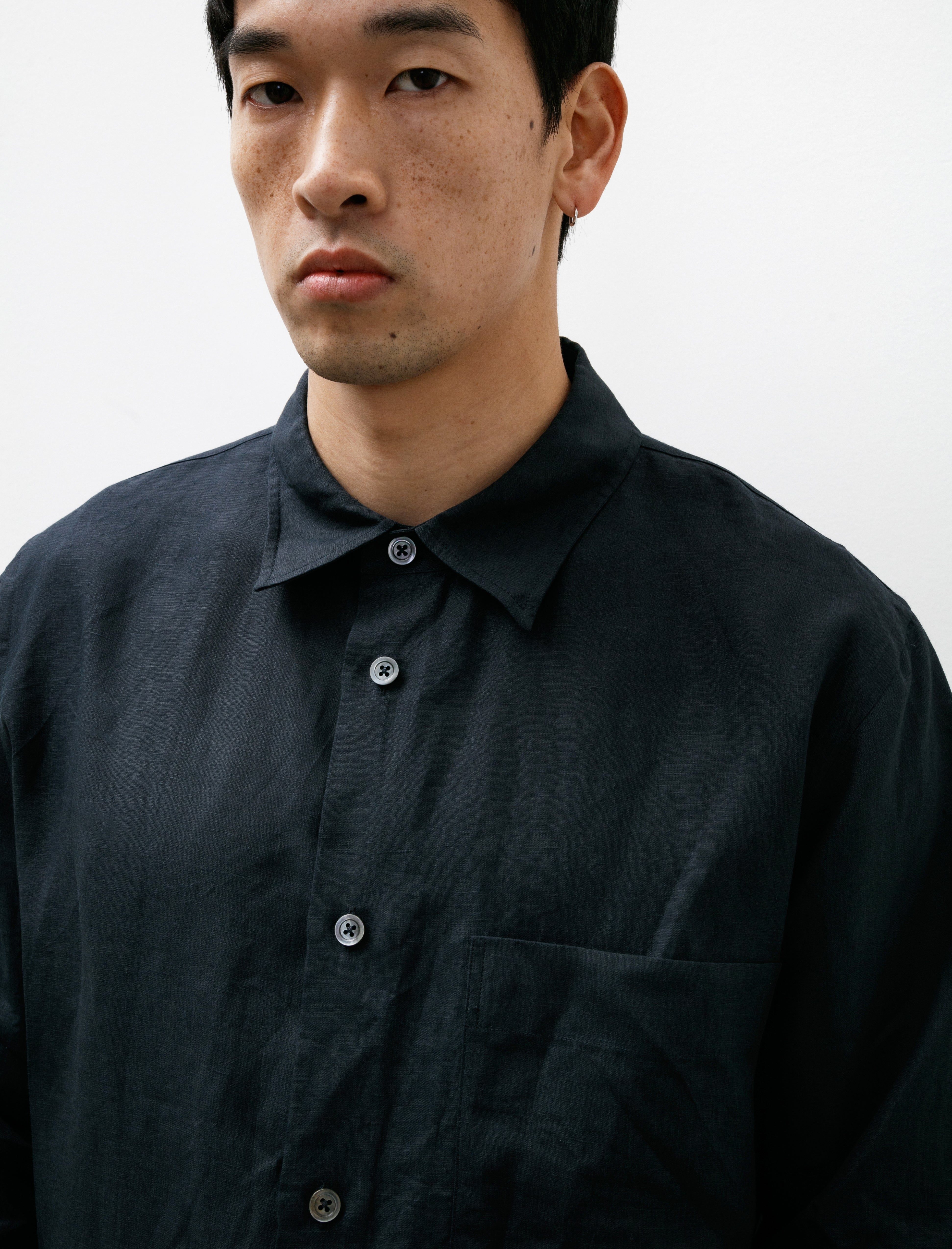 Margaret Howell Basic Shirt Linen Dark Navy