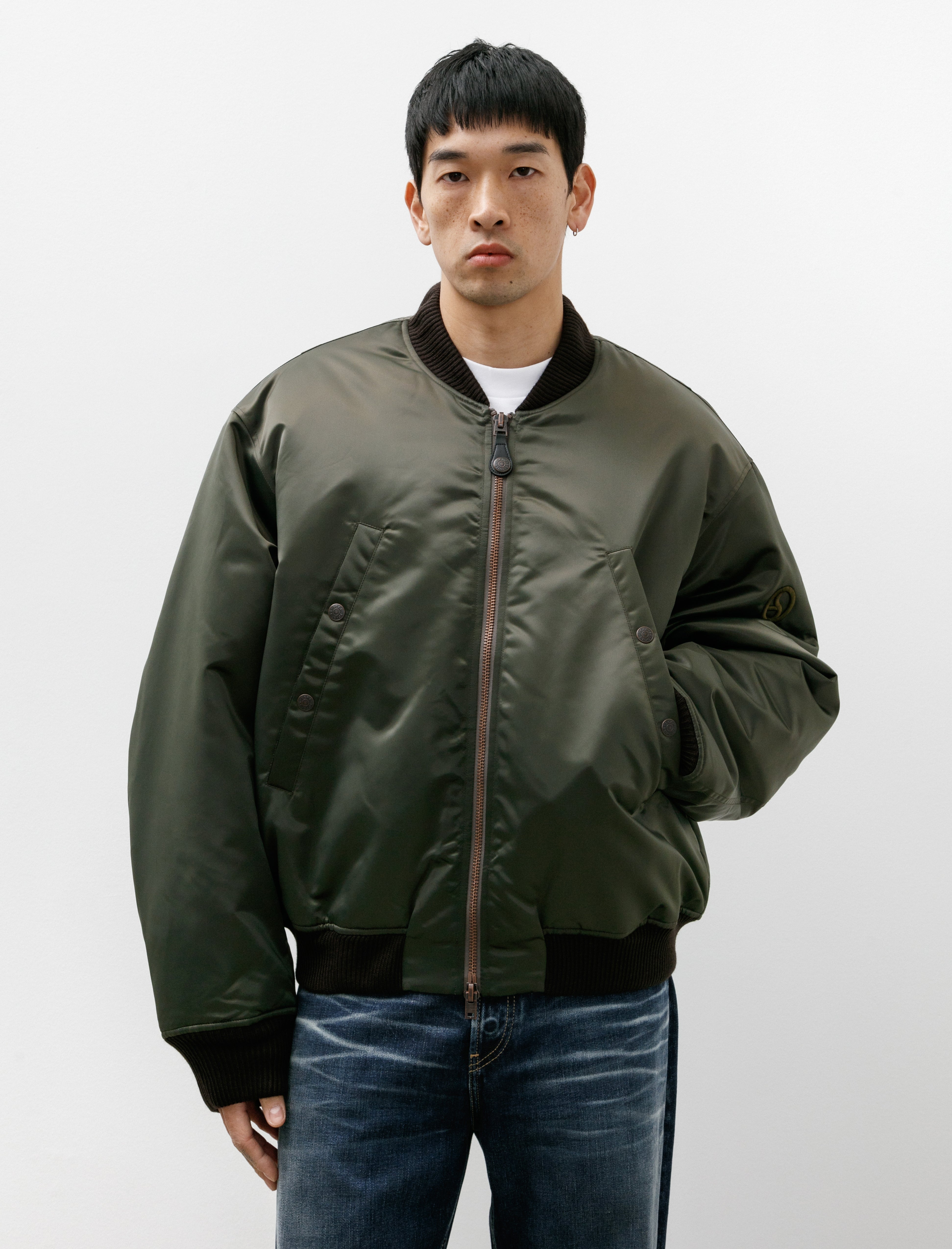 Acne Studios Bomber Jacket Logogram Military Green