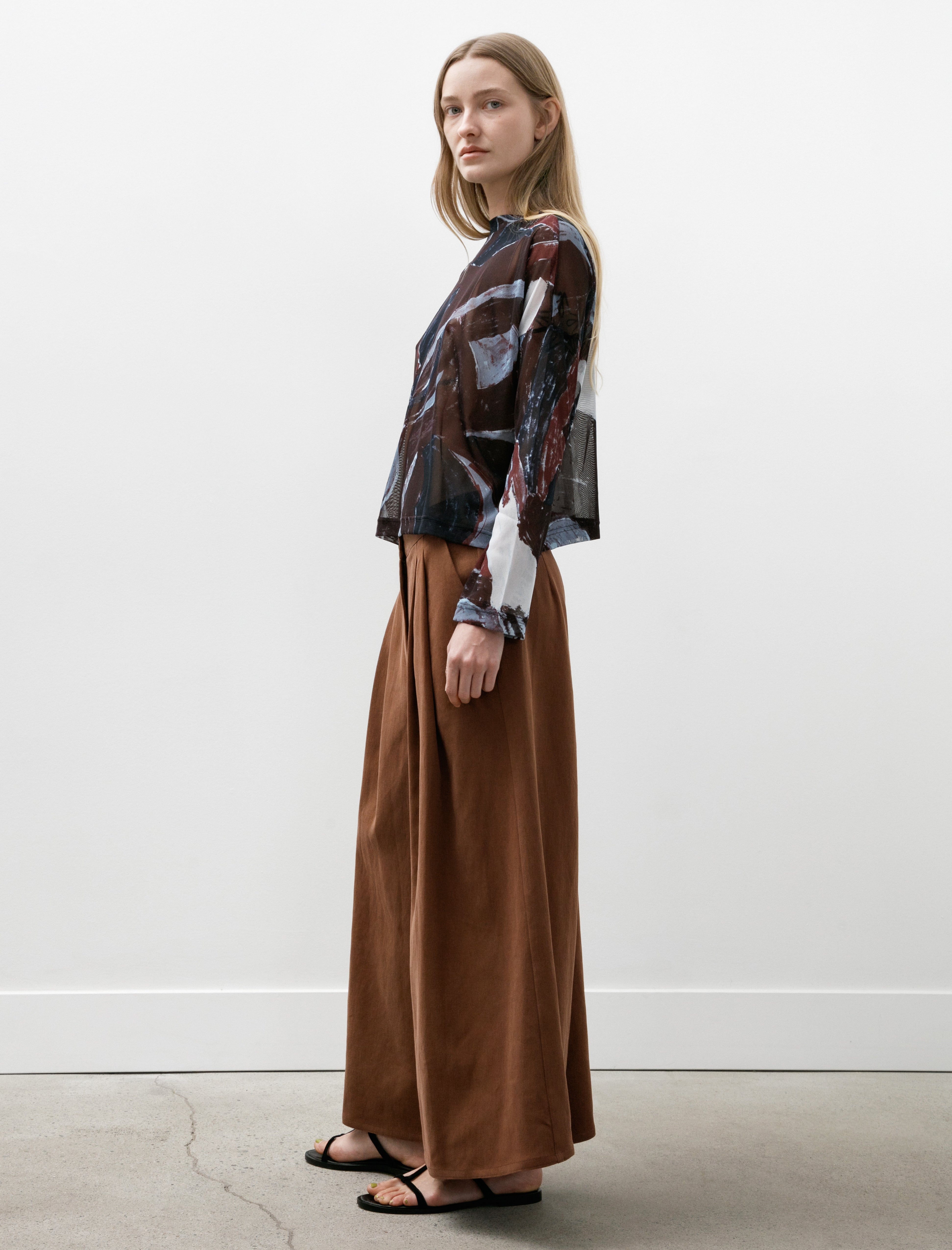 Dusan Samurai Twisted Pants Satin Linen Terracotta