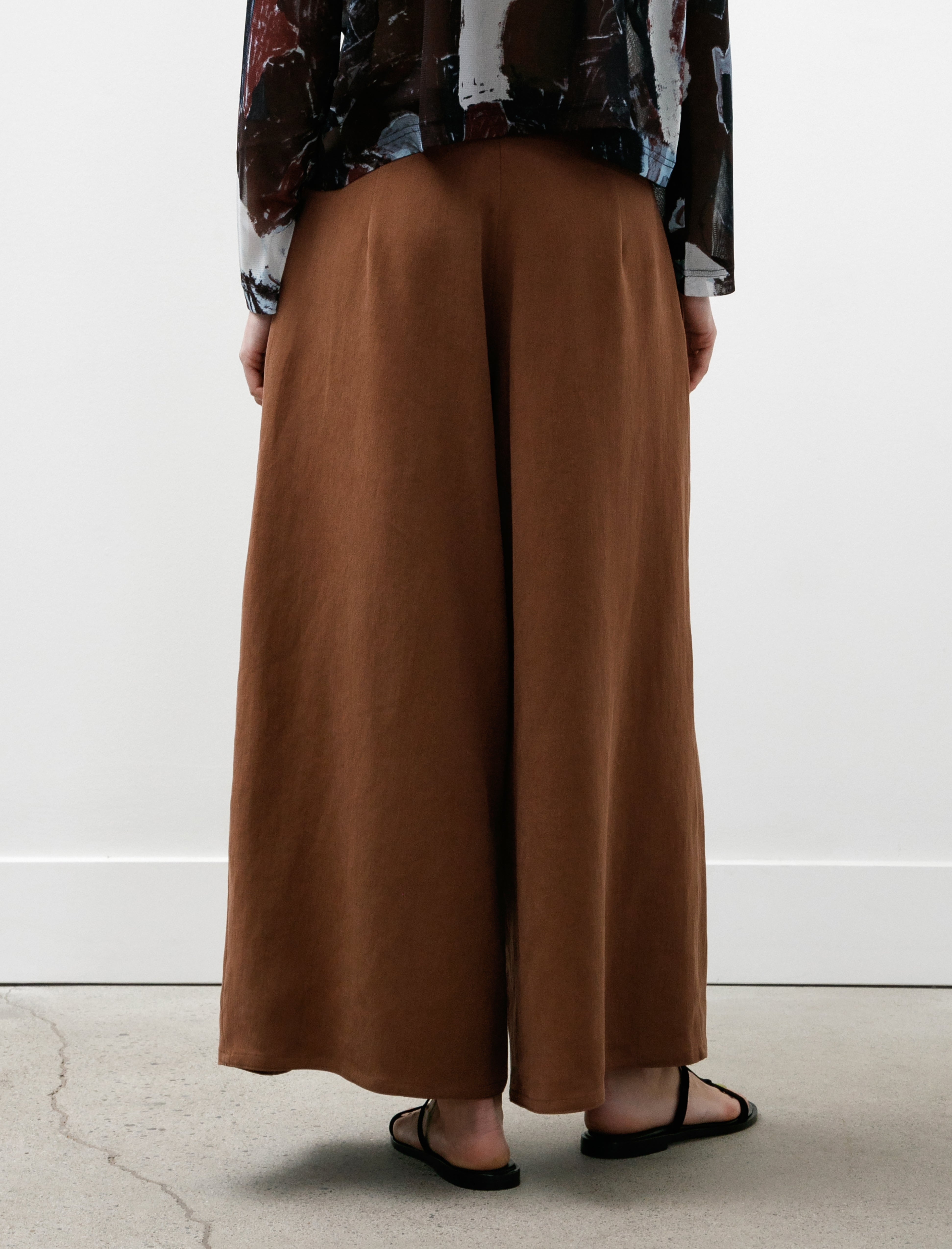 Dusan Samurai Twisted Pants Satin Linen Terracotta