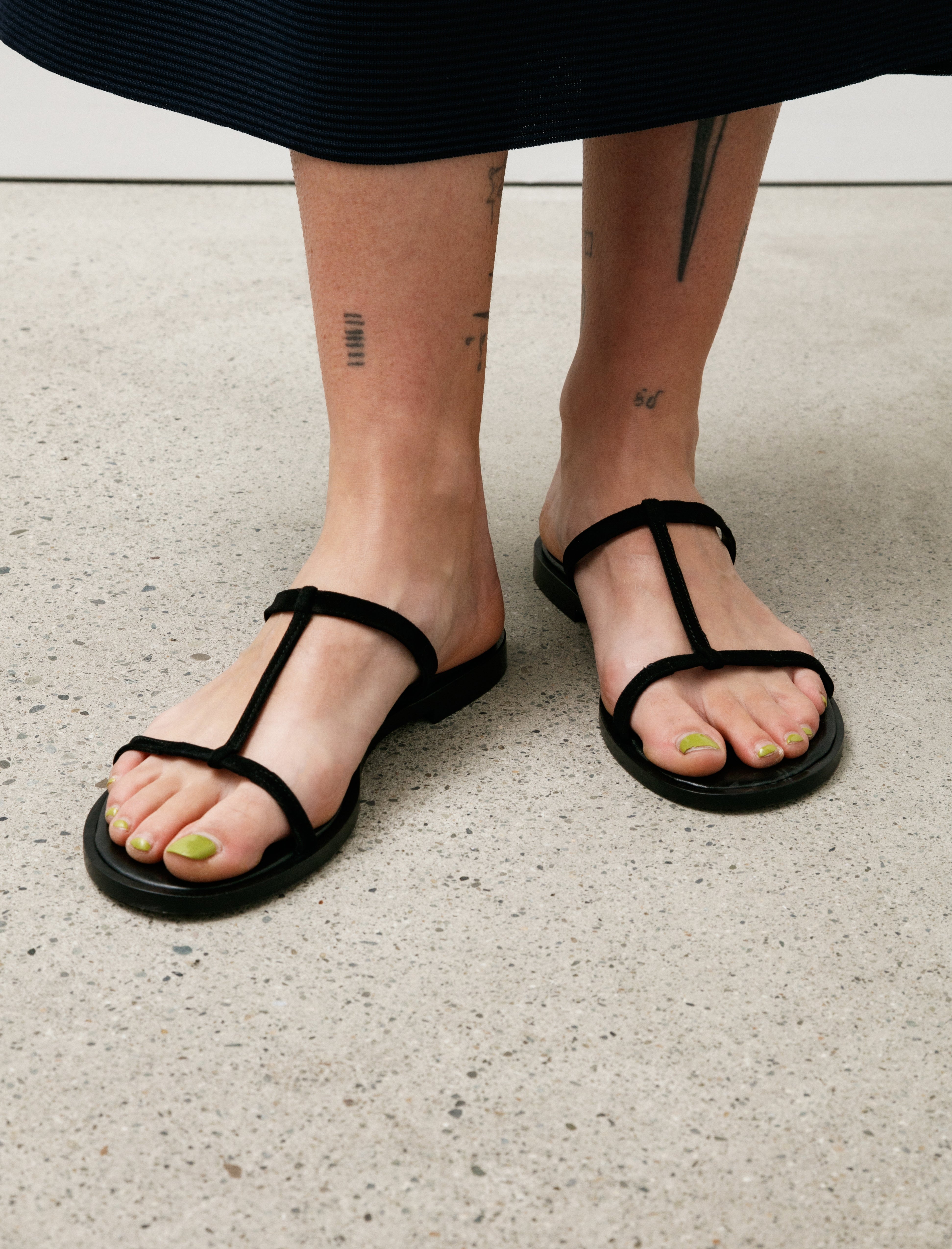 Dušan Lips Suede Sandal Black