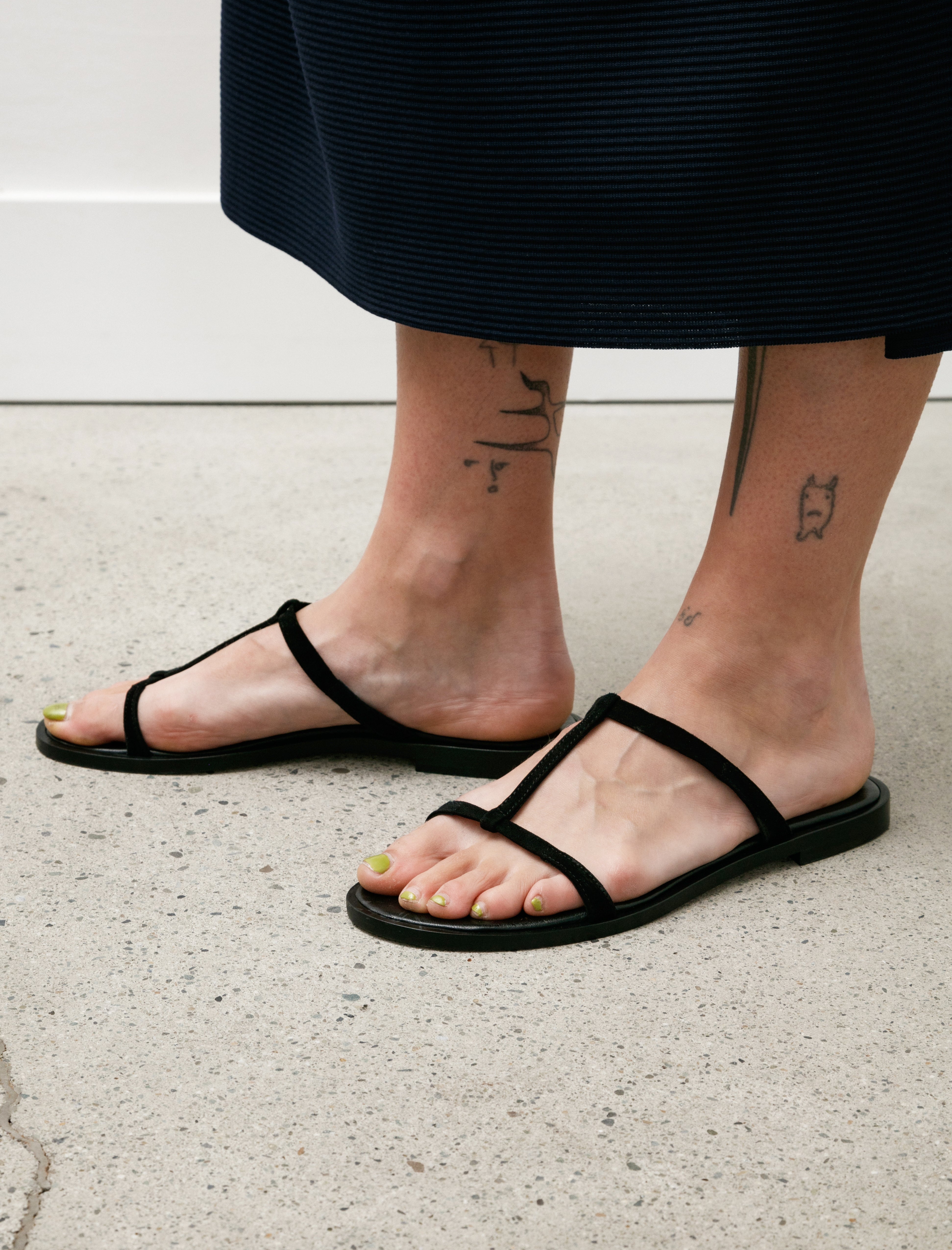 Dušan Lips Suede Sandal Black