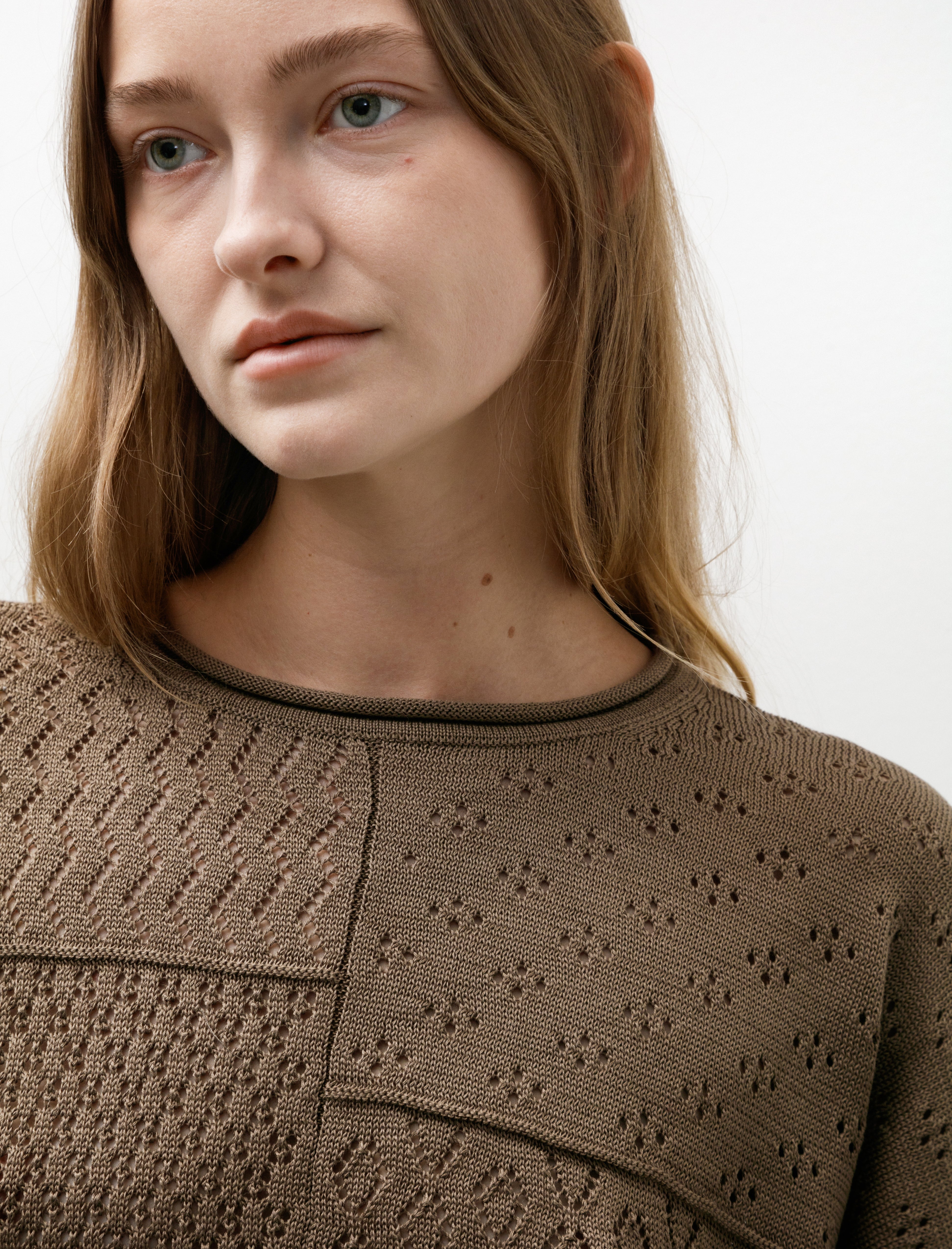 Lauren Manoogian Mix Pointelle Crewneck Earth