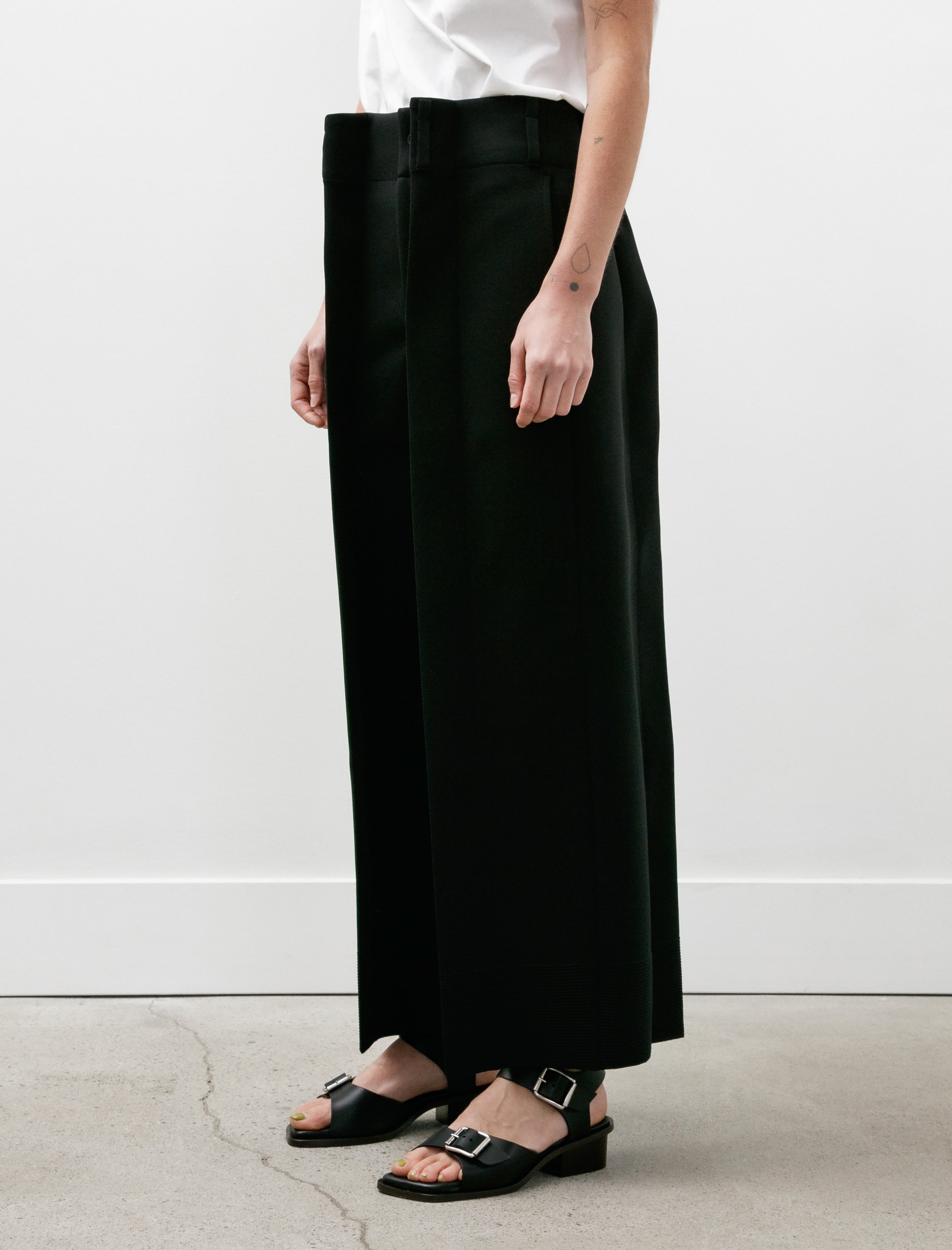 CFCL Milan Crease Wide Straight Pants Black