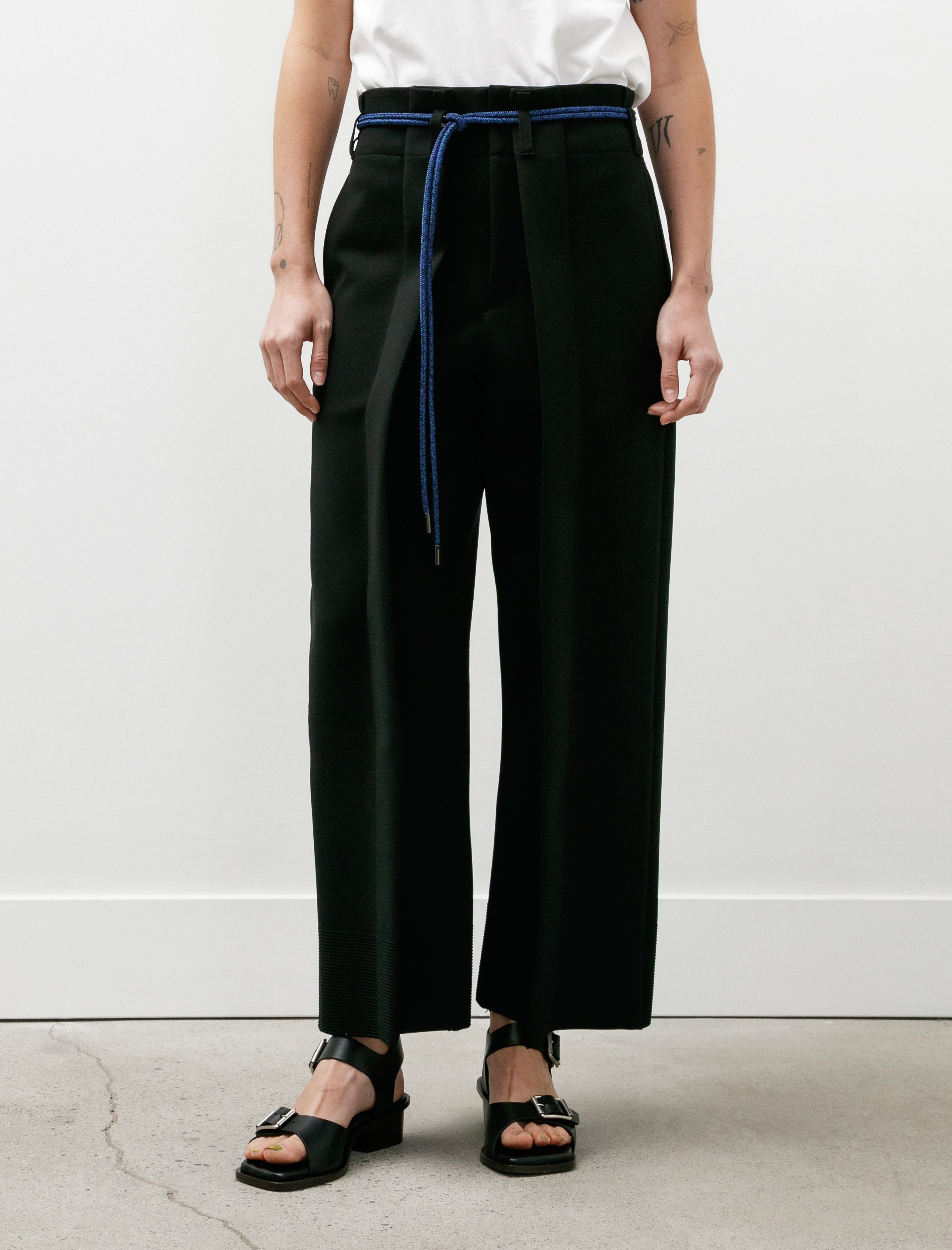 CFCL Milan Crease Wide Straight Pants Black