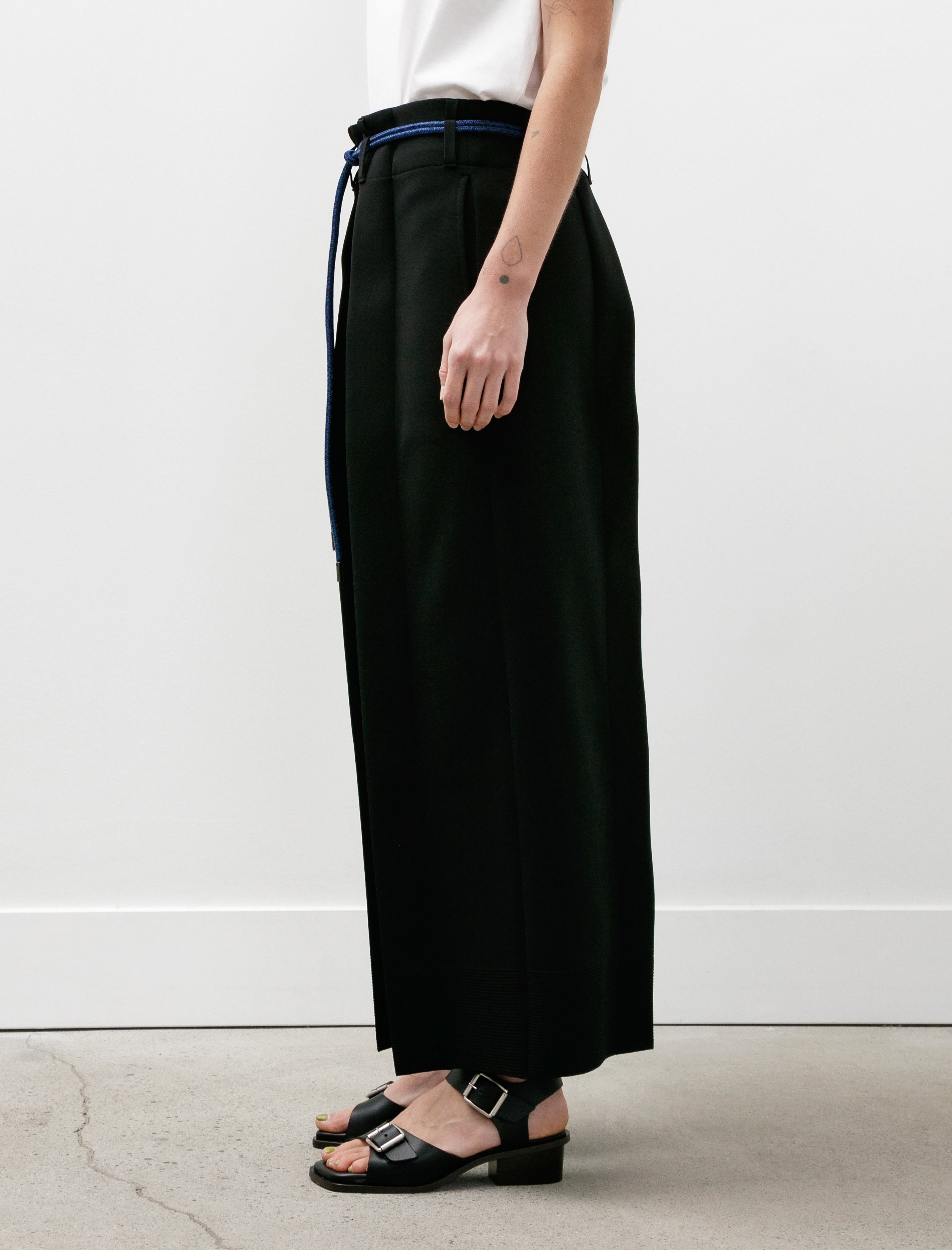 CFCL Milan Crease Wide Straight Pants Black