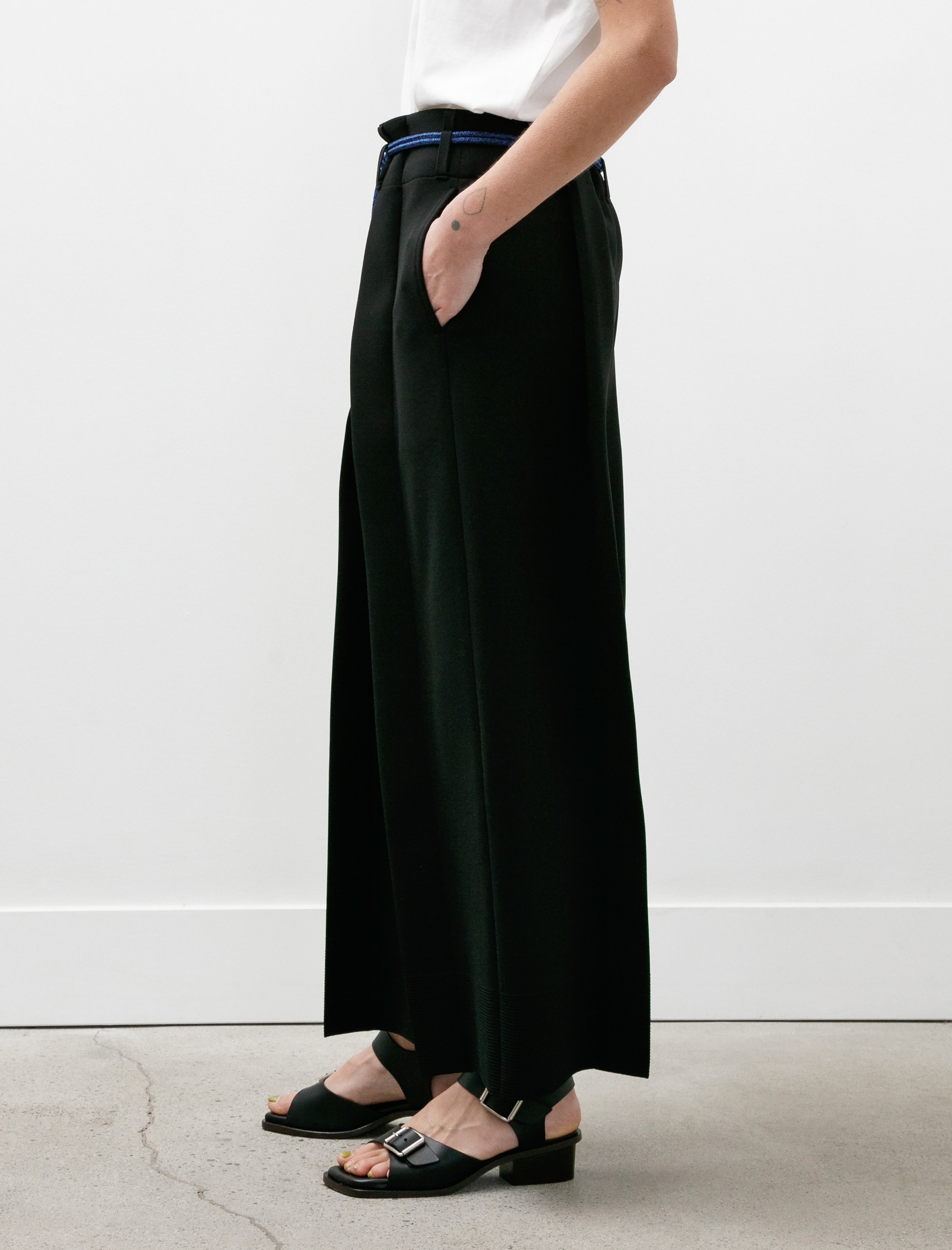 CFCL Milan Crease Wide Straight Pants Black