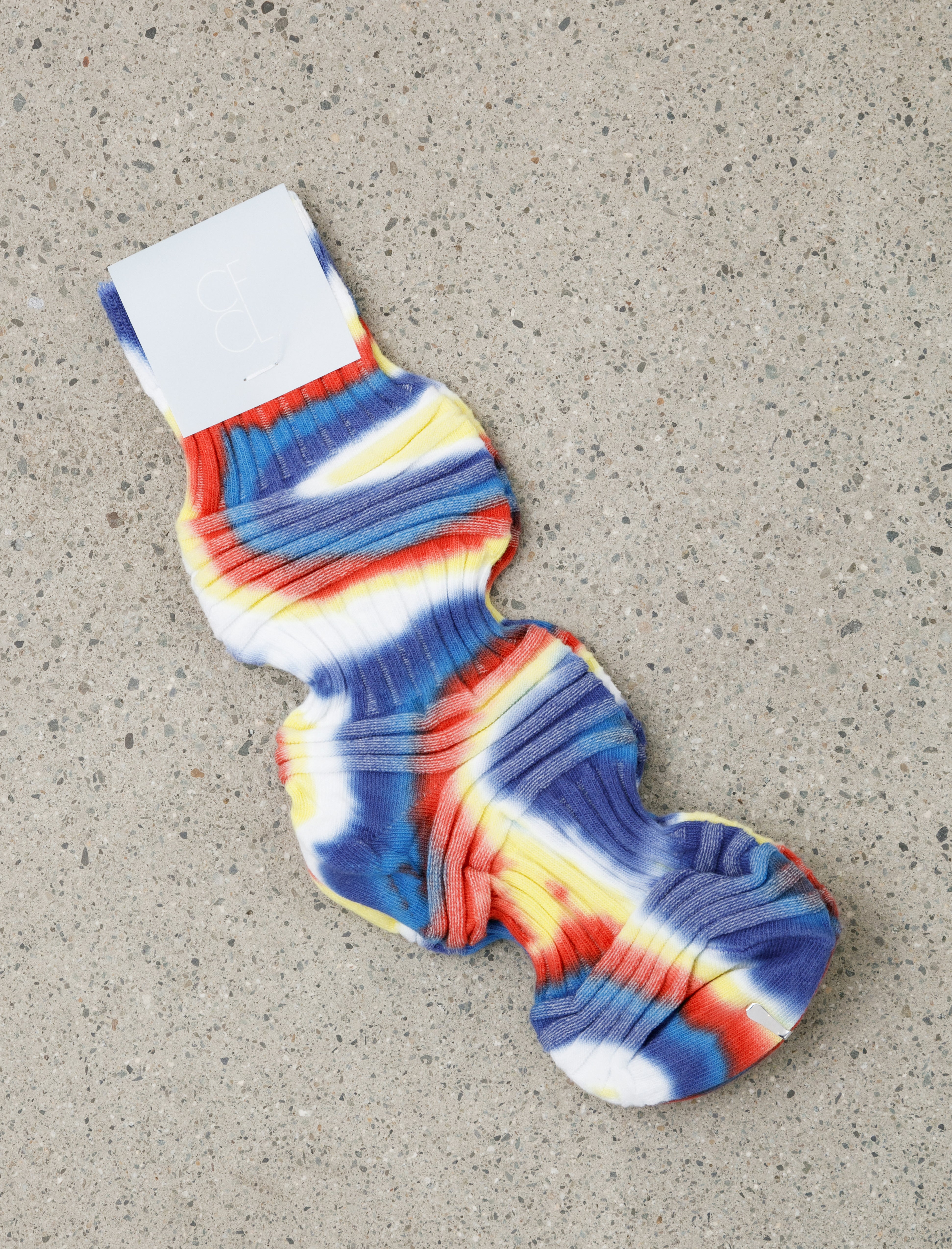 CFCL Garter Rib Socks Chusen Dye Multi