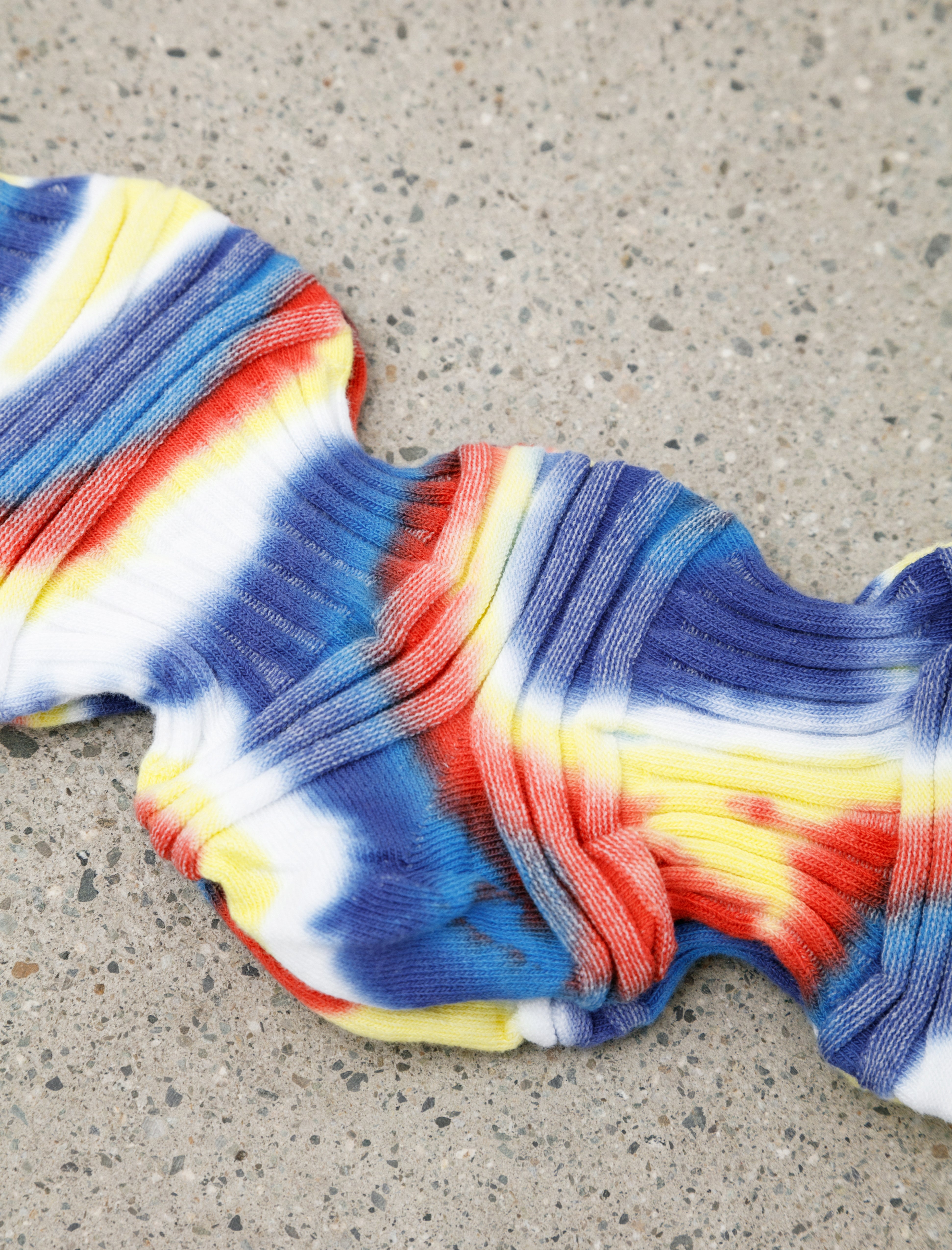 CFCL Garter Rib Socks Chusen Dye Multi