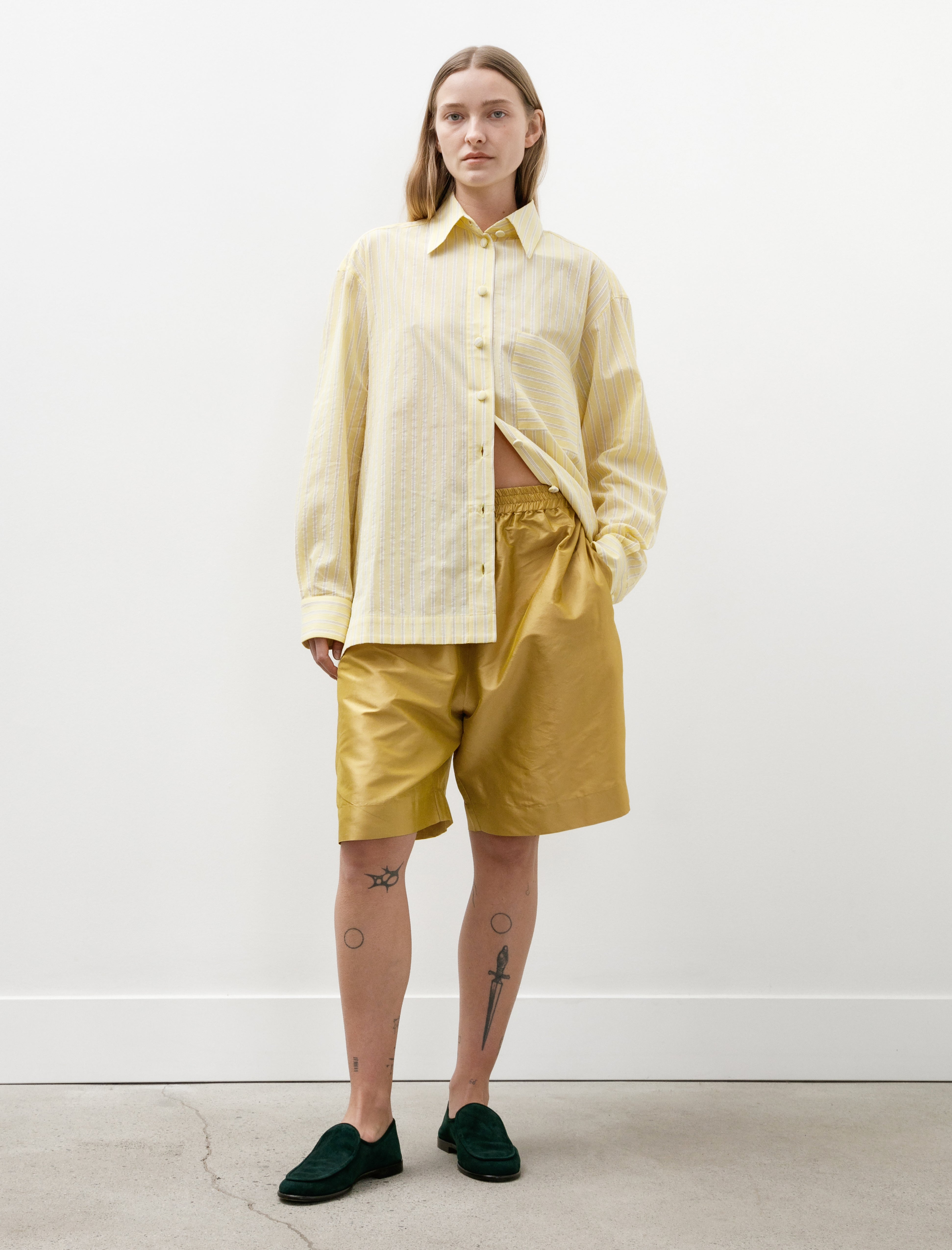 Cawley Hilda Shorts Silk Dupion Pharaoh