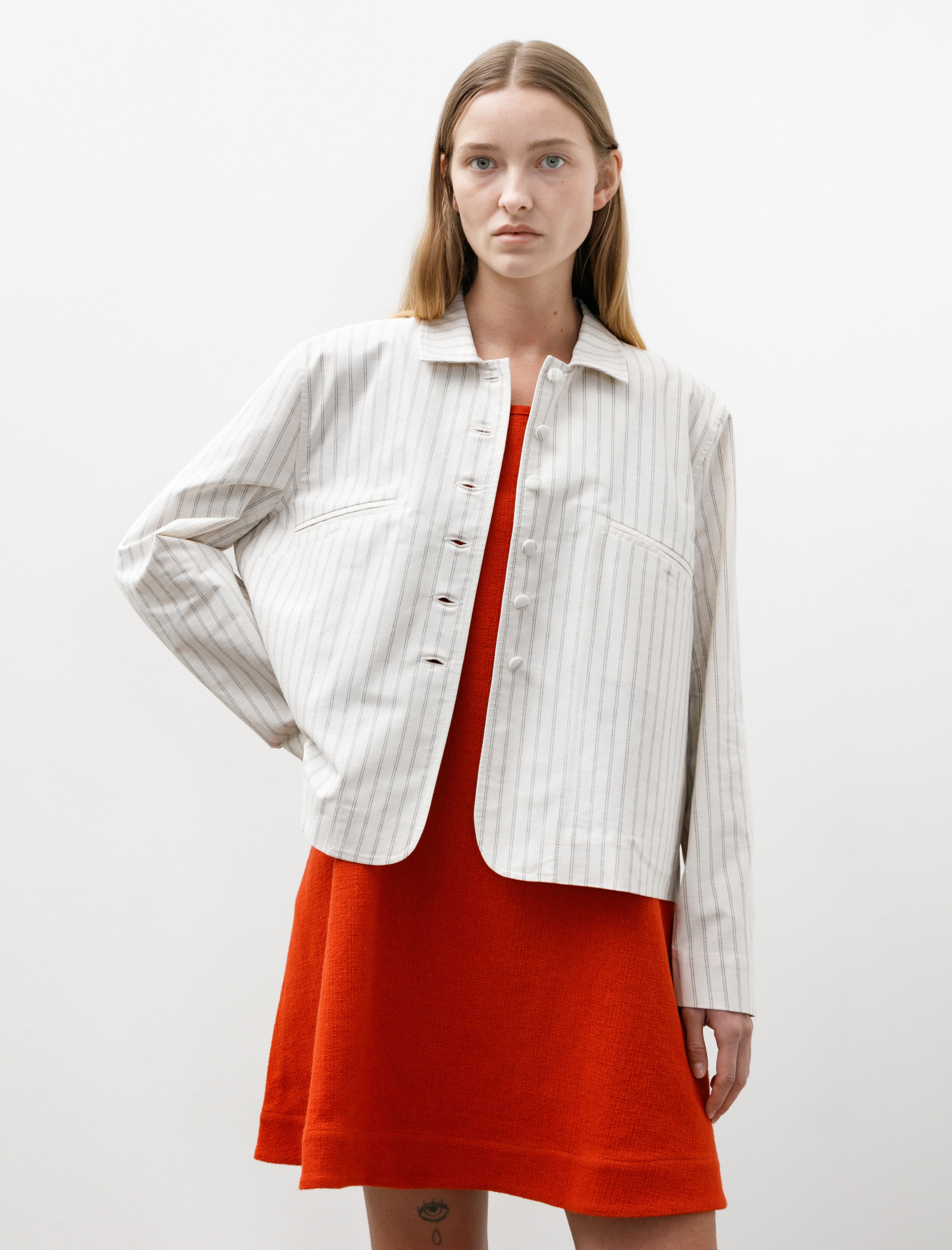 Cawley Japanese Cotton Oxford Lillie Jacket Ecru/Fawn