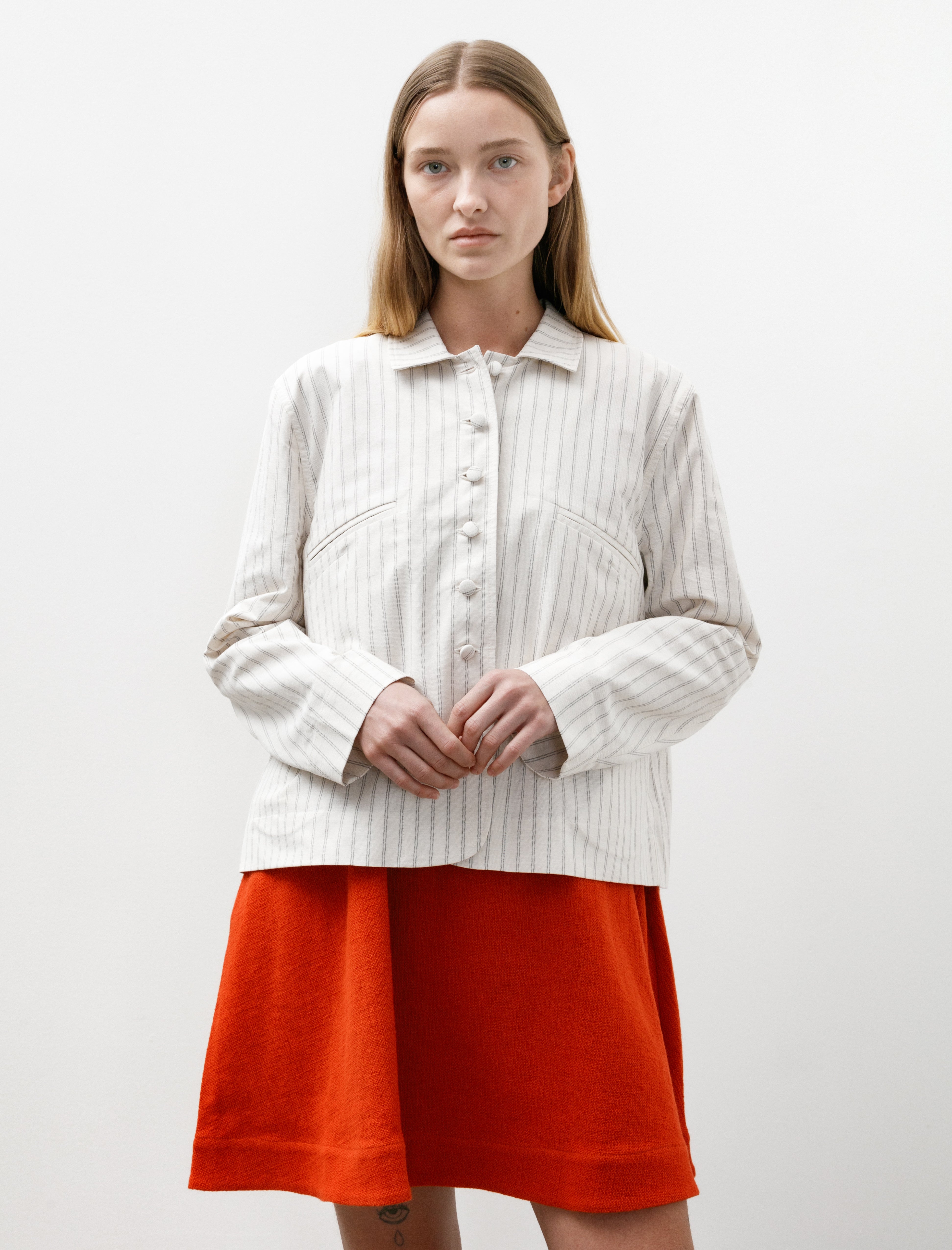 Cawley Japanese Cotton Oxford Lillie Jacket Ecru/Fawn