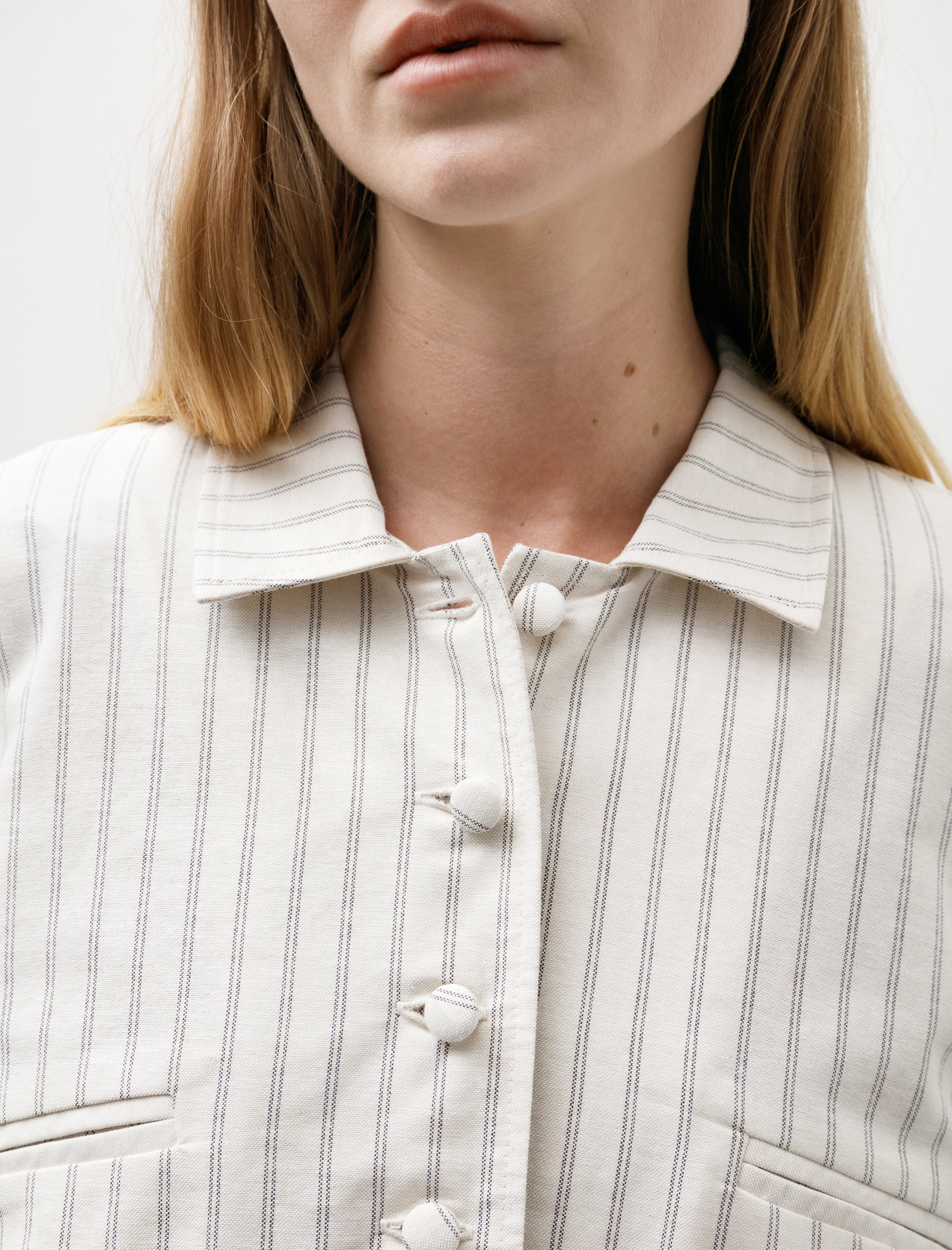 Cawley Japanese Cotton Oxford Lillie Jacket Ecru/Fawn