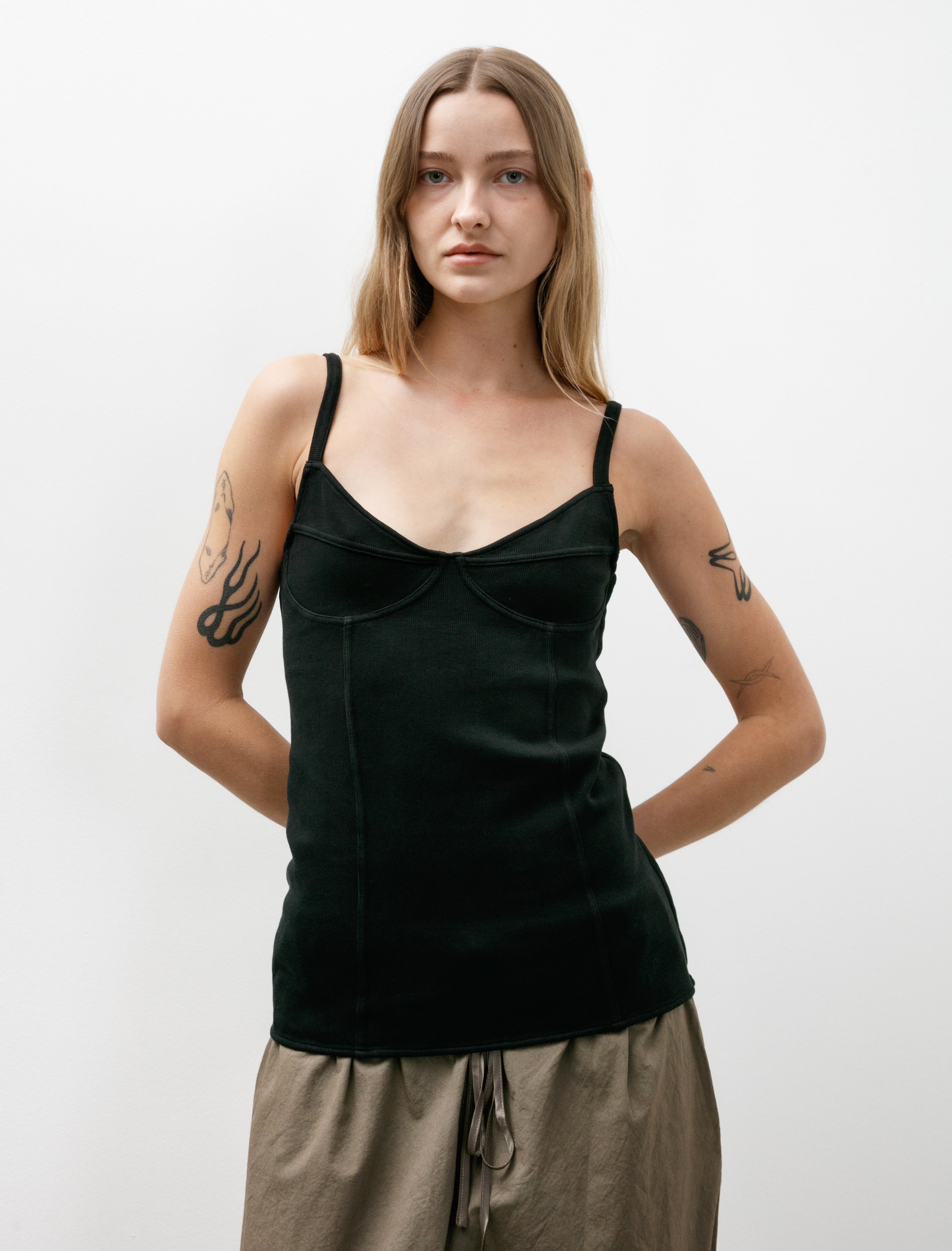 Our Legacy Cami Tank Washed Black Athletic Rib