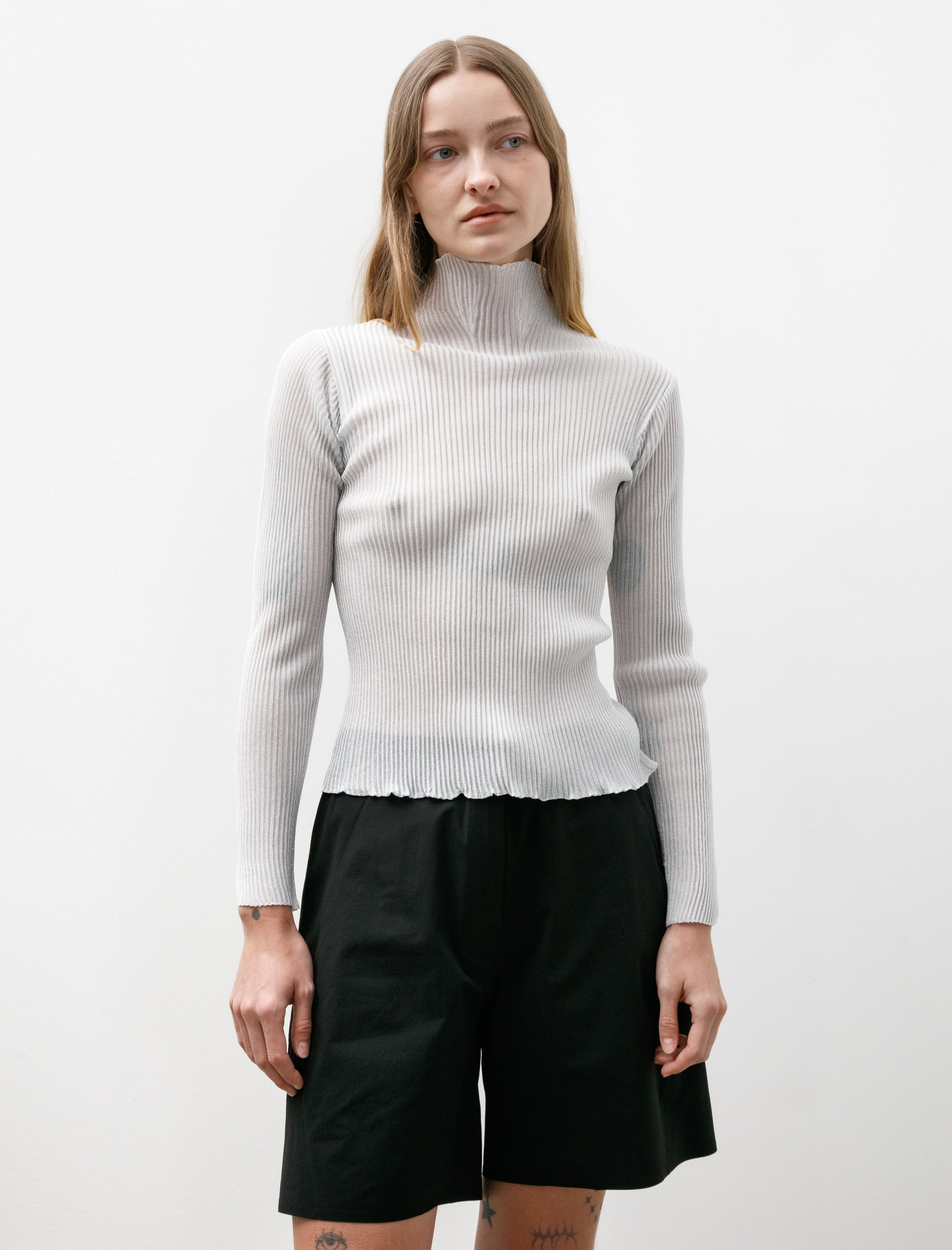 CFCL Hypha Lucent Glitter LS Top White/Silver