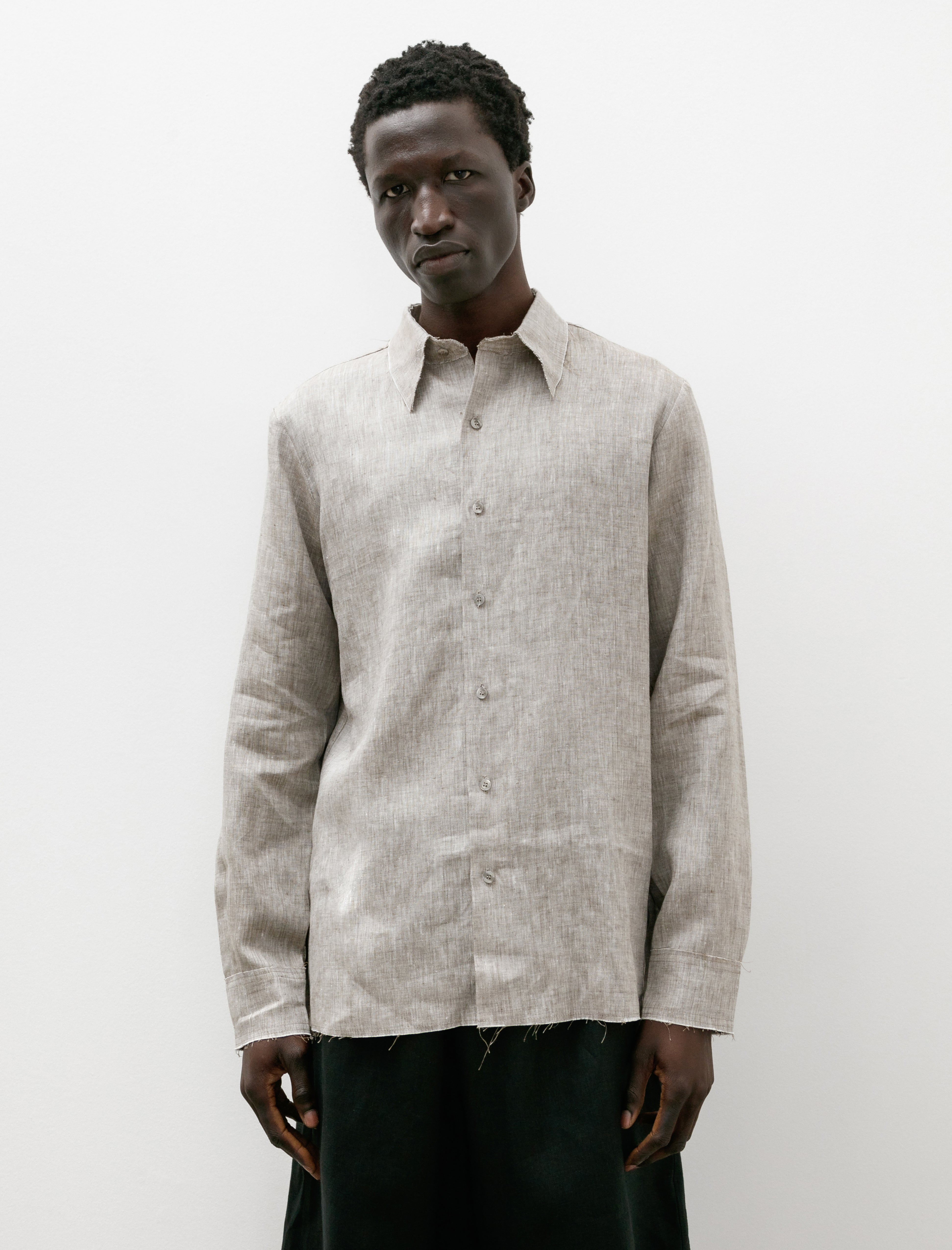 Gabriela Coll Garments No. 197 Linen Shirt Grey Melange