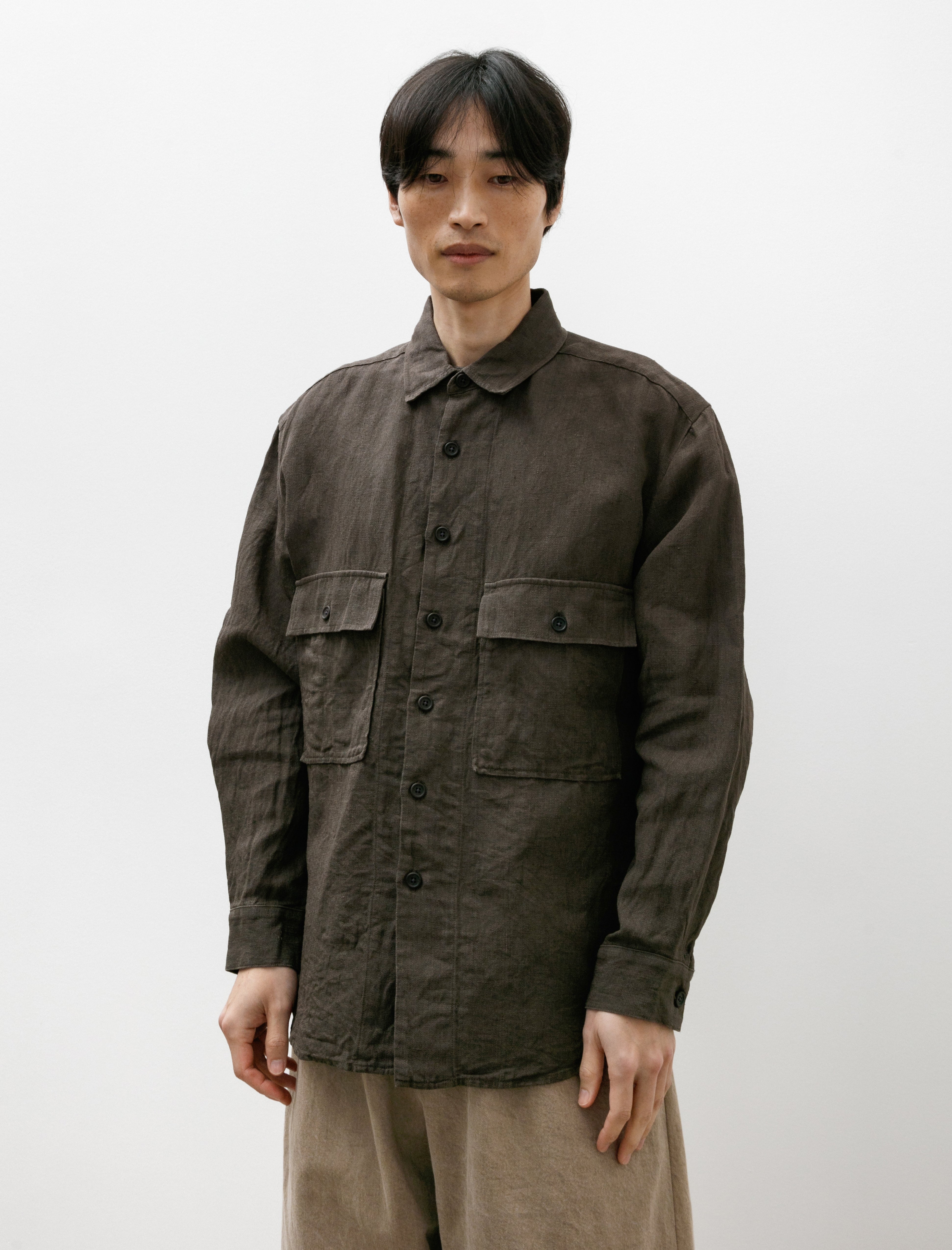 Big Shirt Dobby Weave Hemp Shale Grey