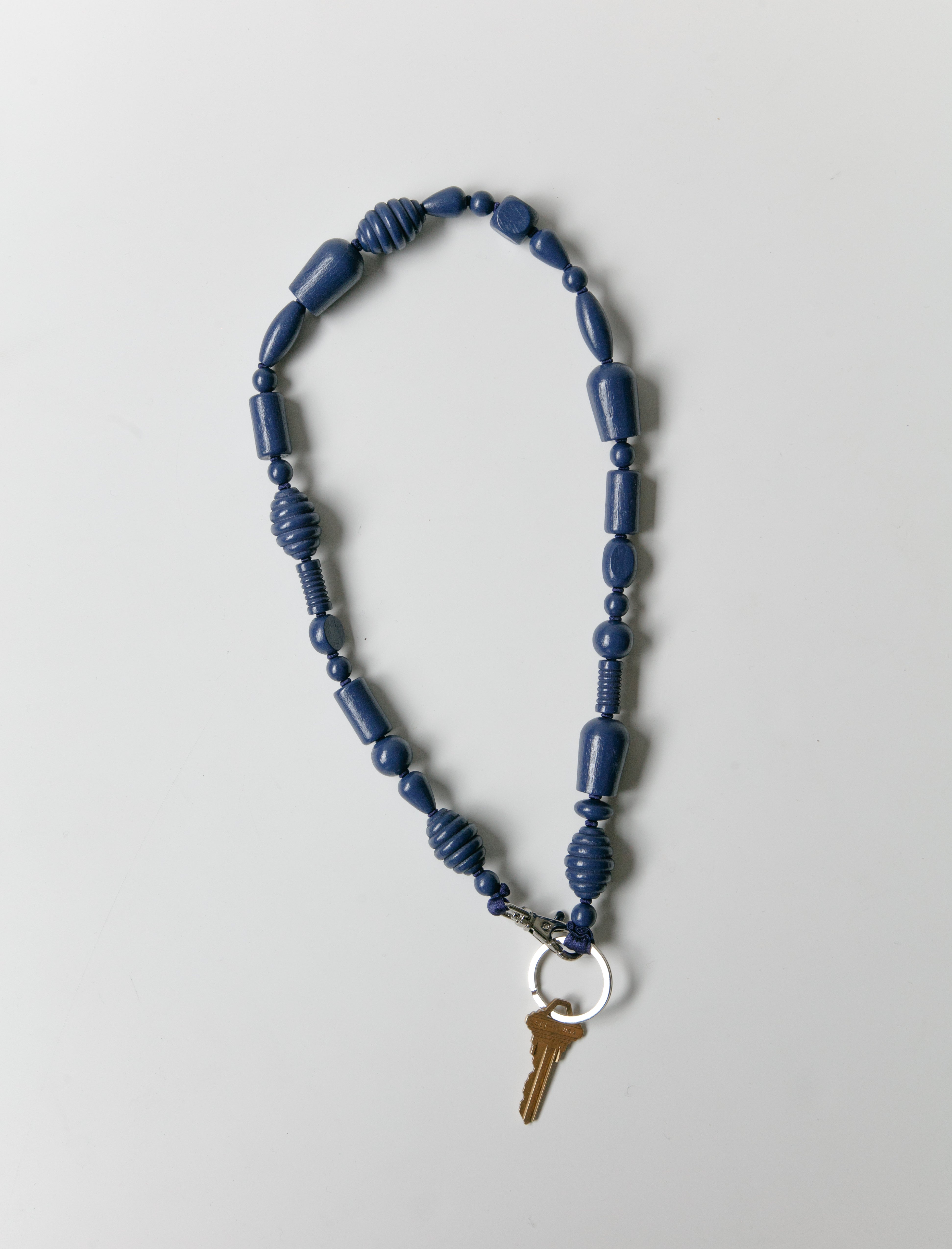 Ina Seifart Perlenmix Keyholder Long Blueberry