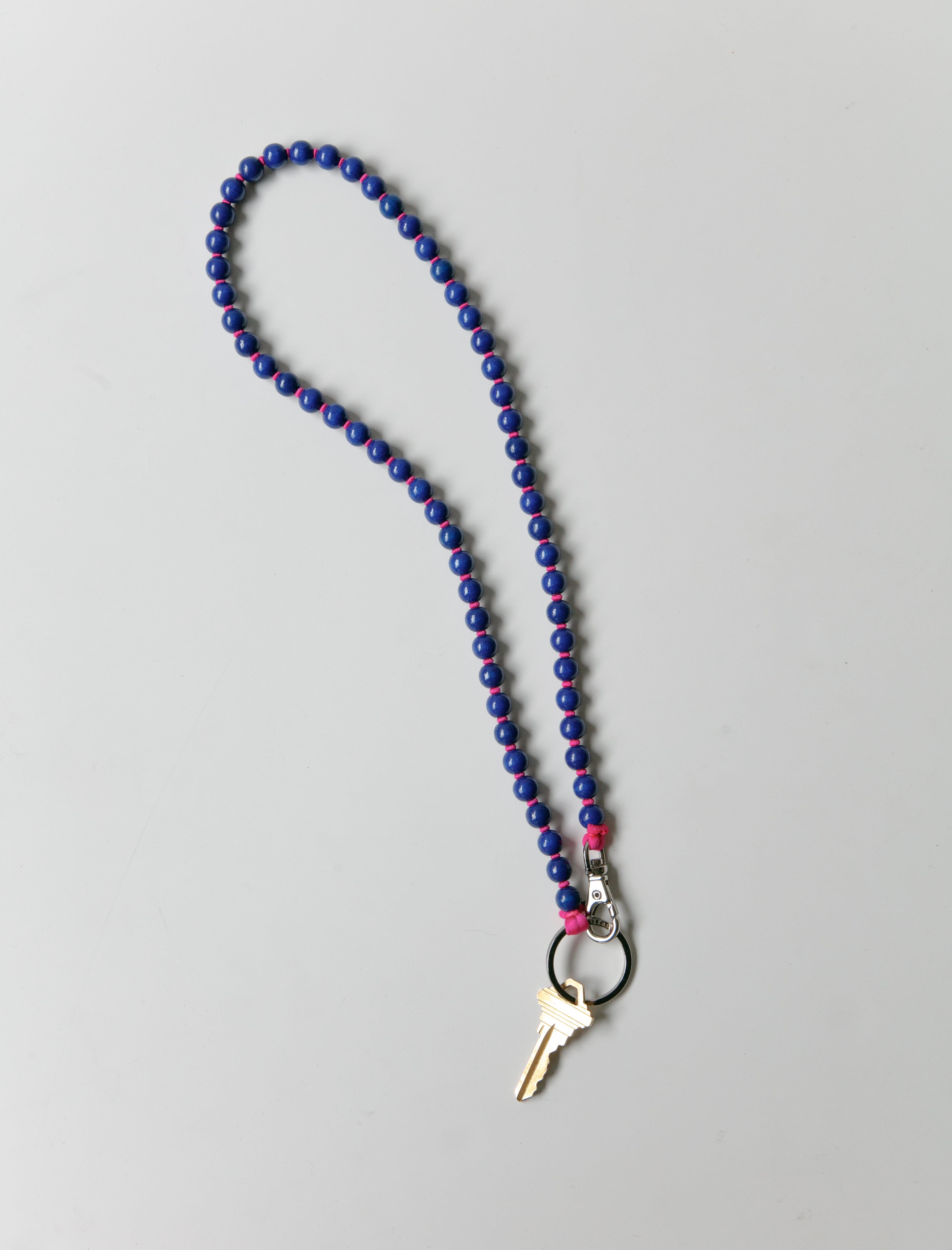 Ina Seifart Perlen Keyholder Long Dark Blue/Pink